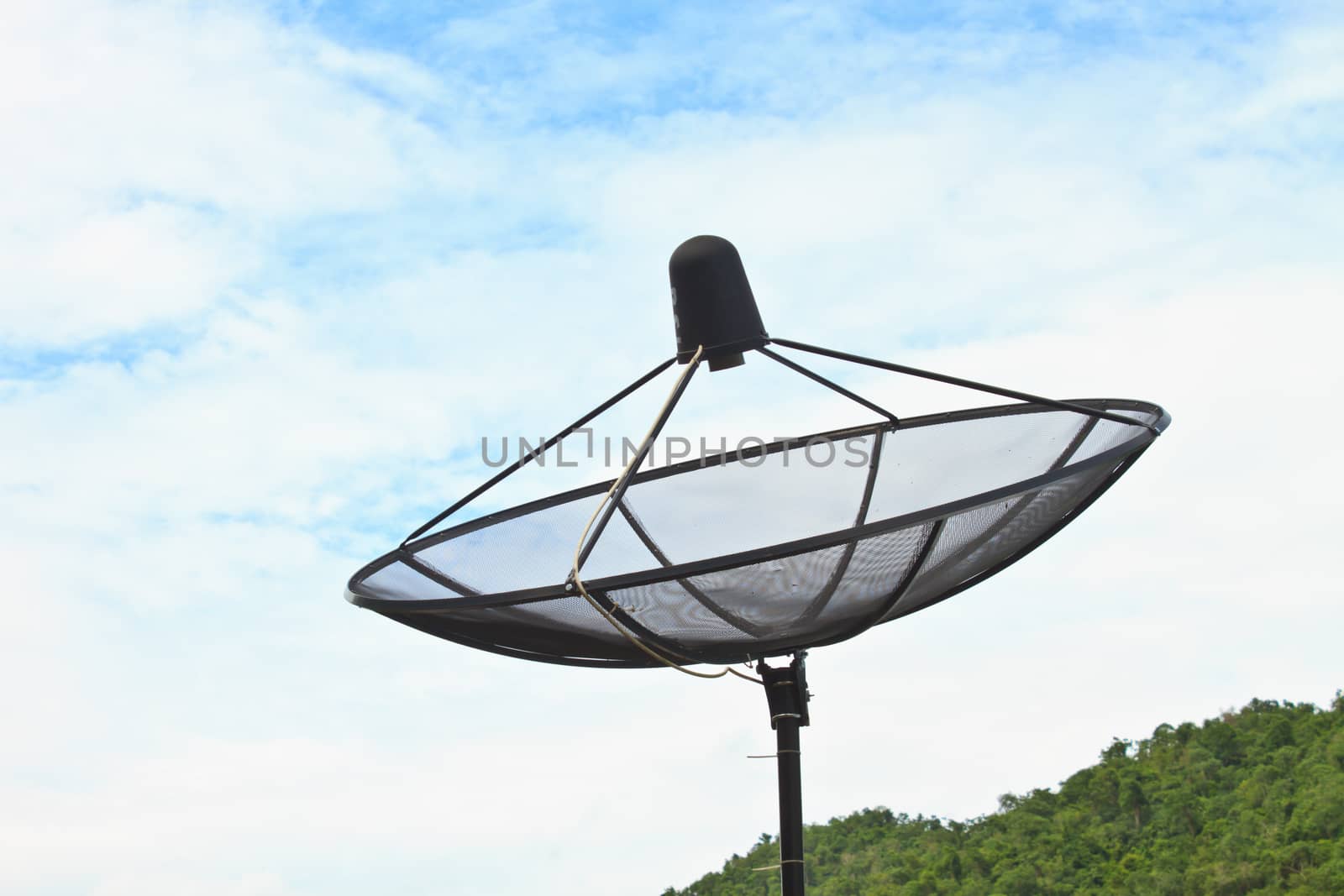 Satellite dish and blue sky