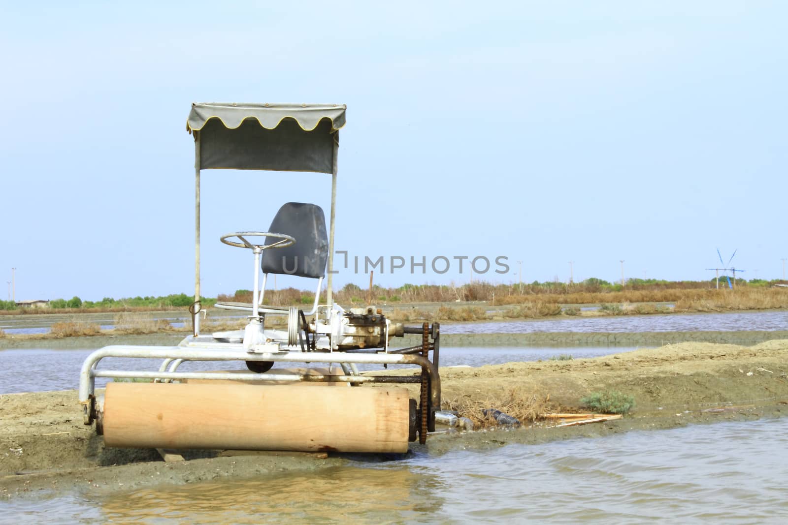car roller in salt farm