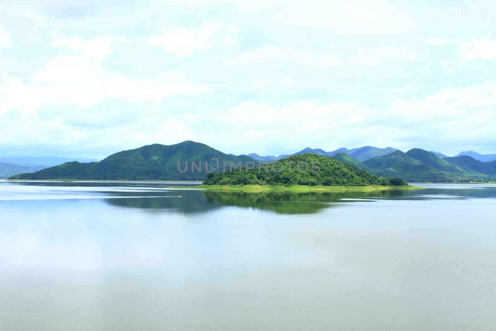 Views over the reservoir Kaengkrachan dam, Phetchaburi Thailand