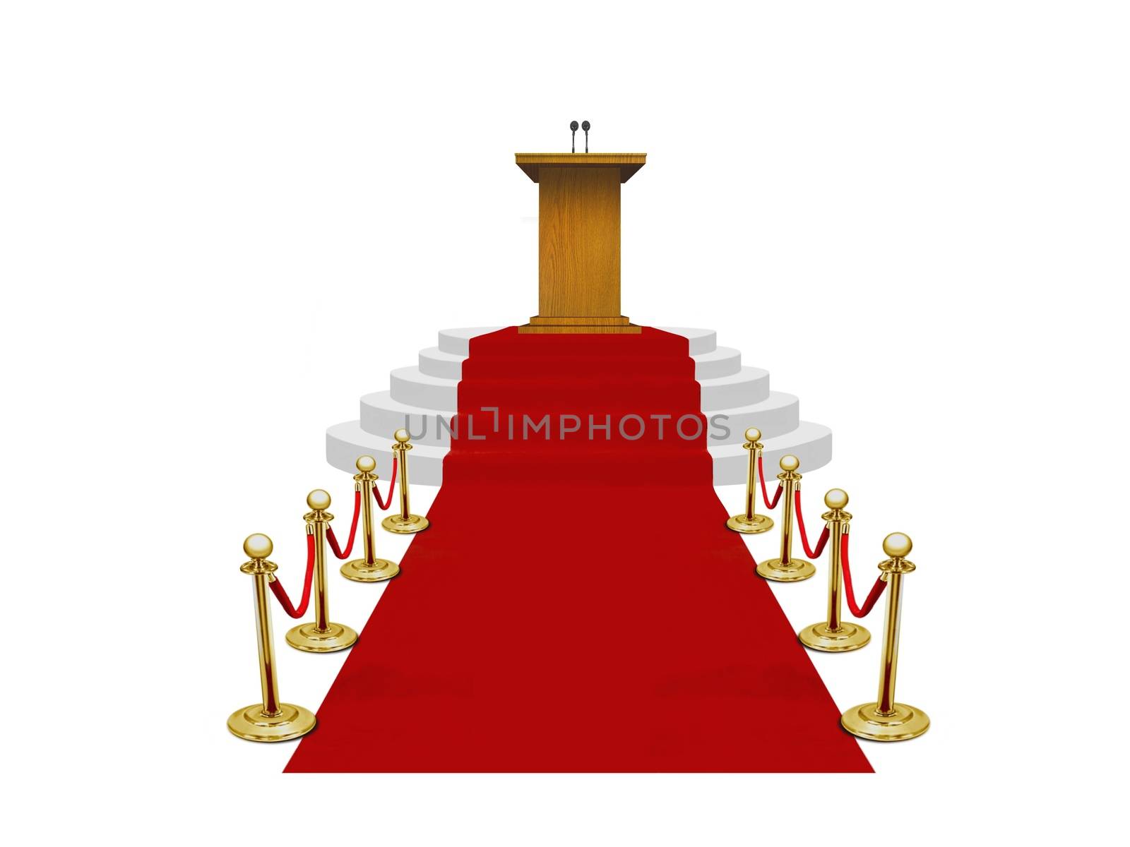 Podium on Stage with Red Carpet by razihusin