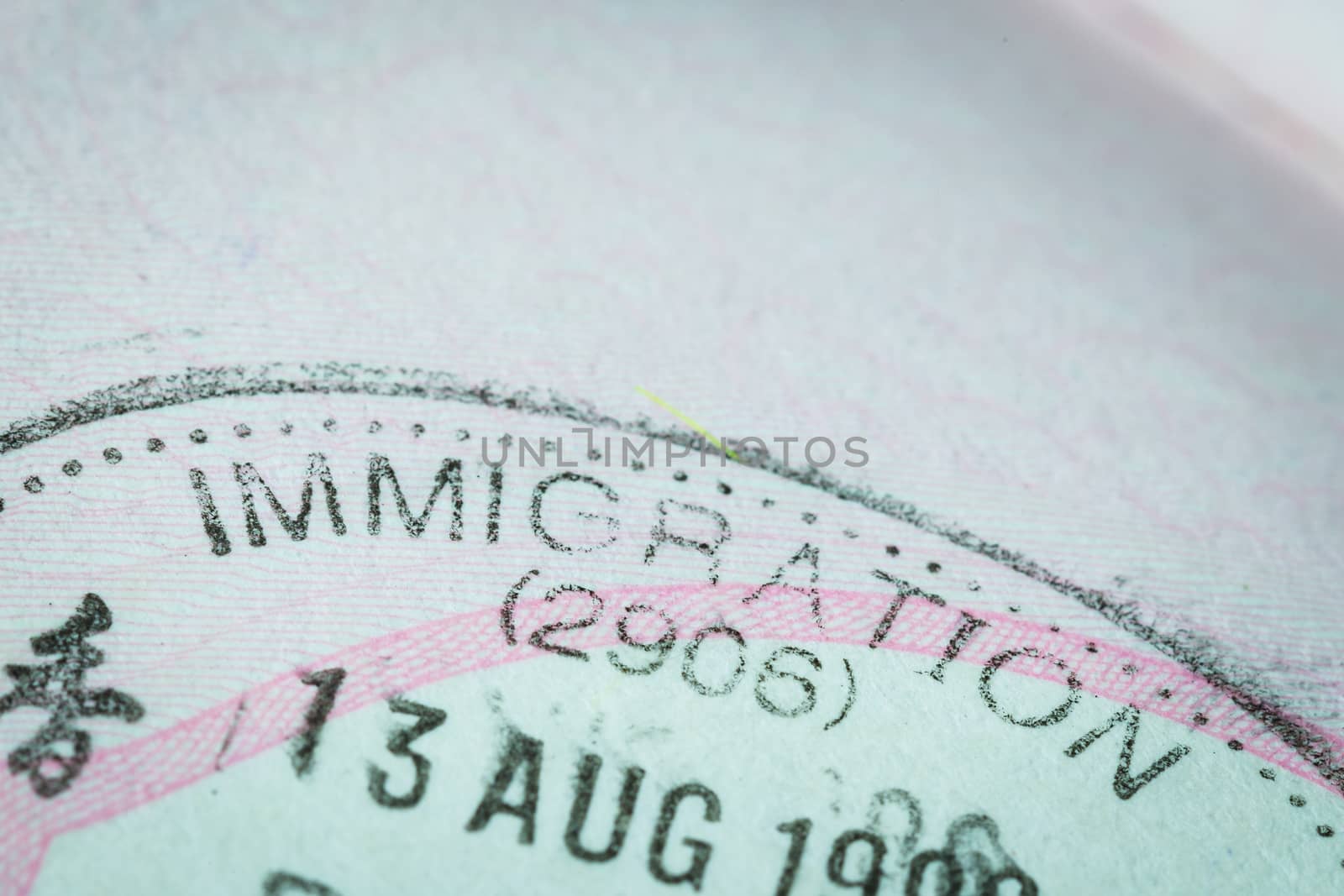 Passport stamp visa for travel concept background