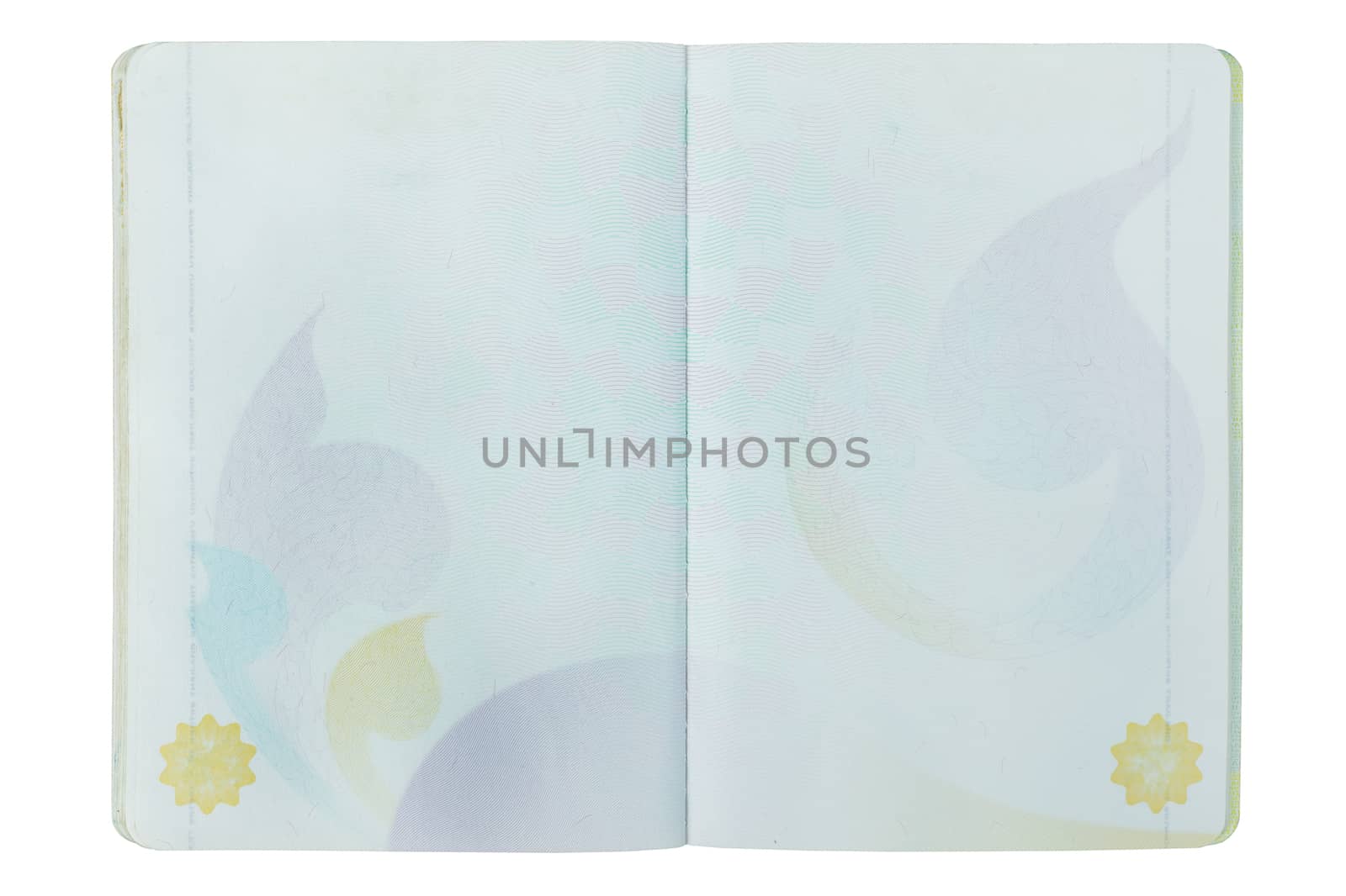open Thailand blank Passport page on white