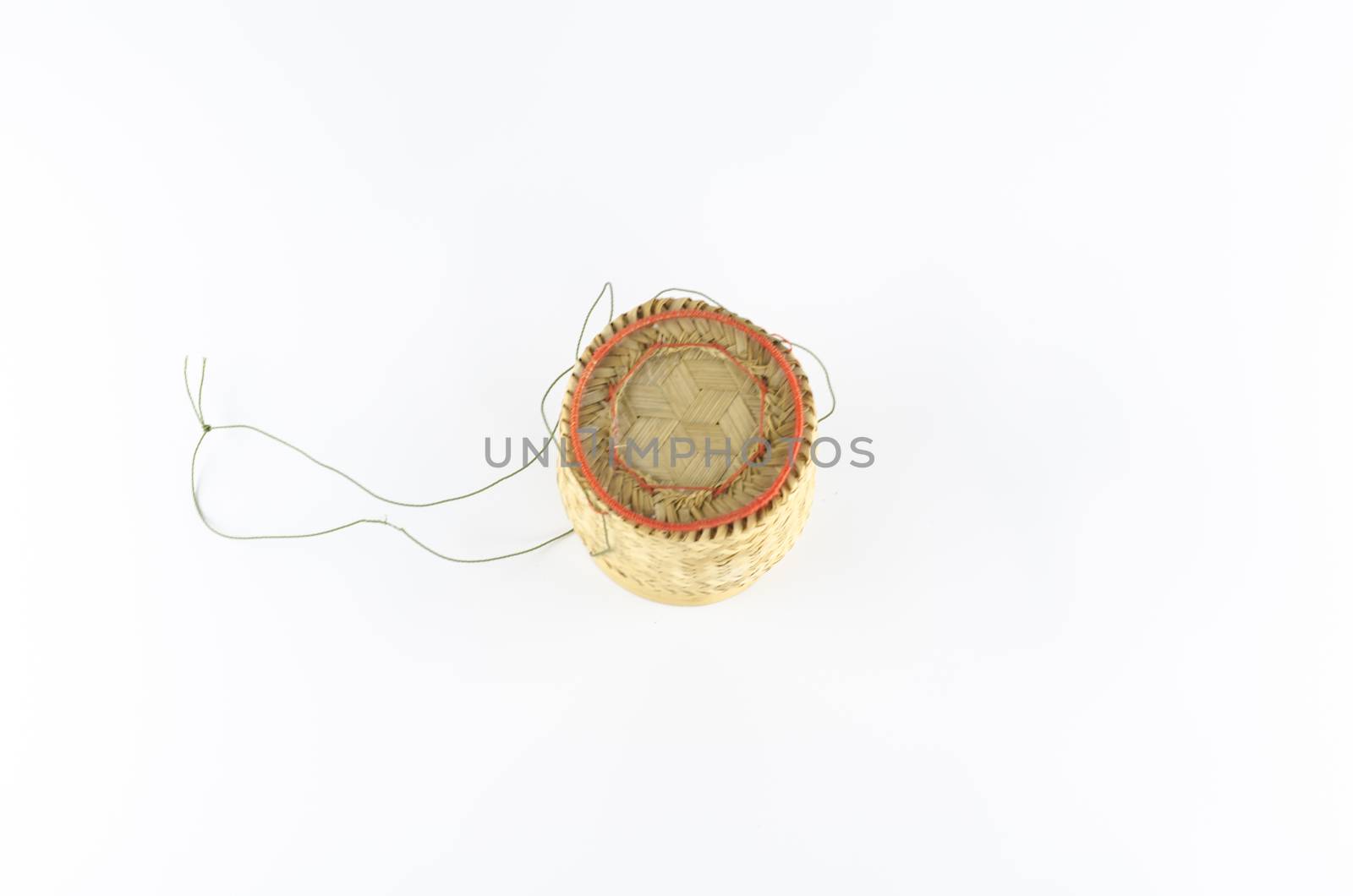 bamboo wooden rice box call Kratib Rice in Thailand