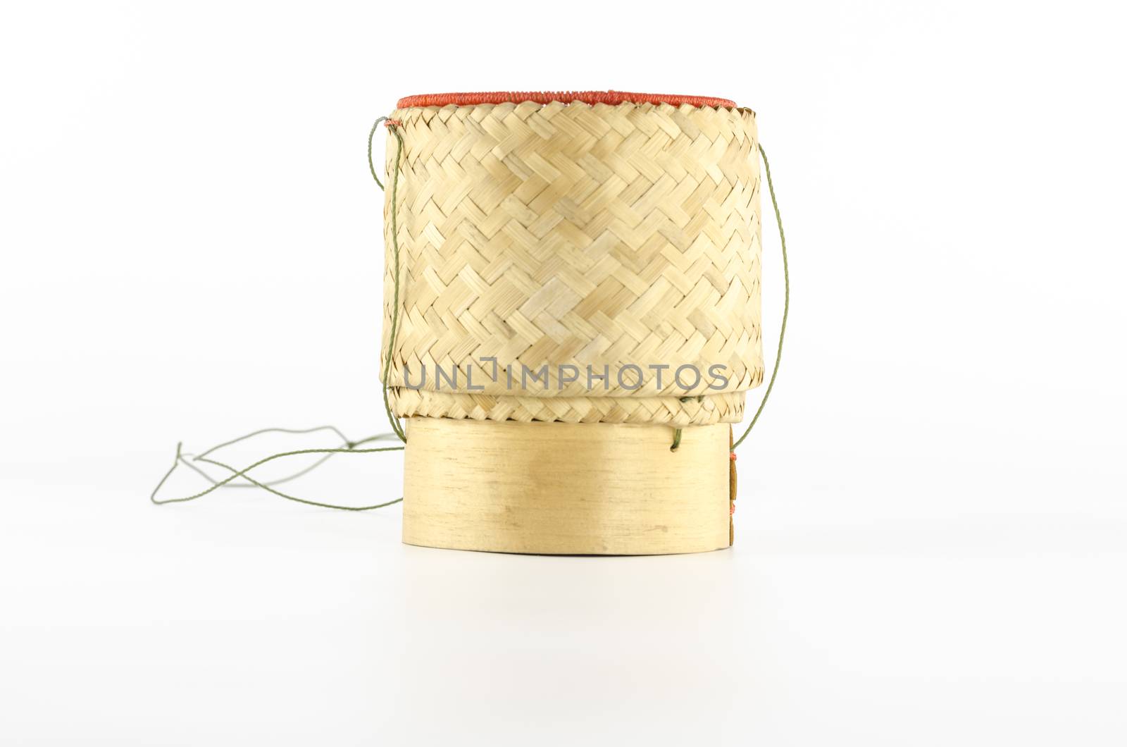 bamboo wooden rice box call Kratib Rice in Thailand