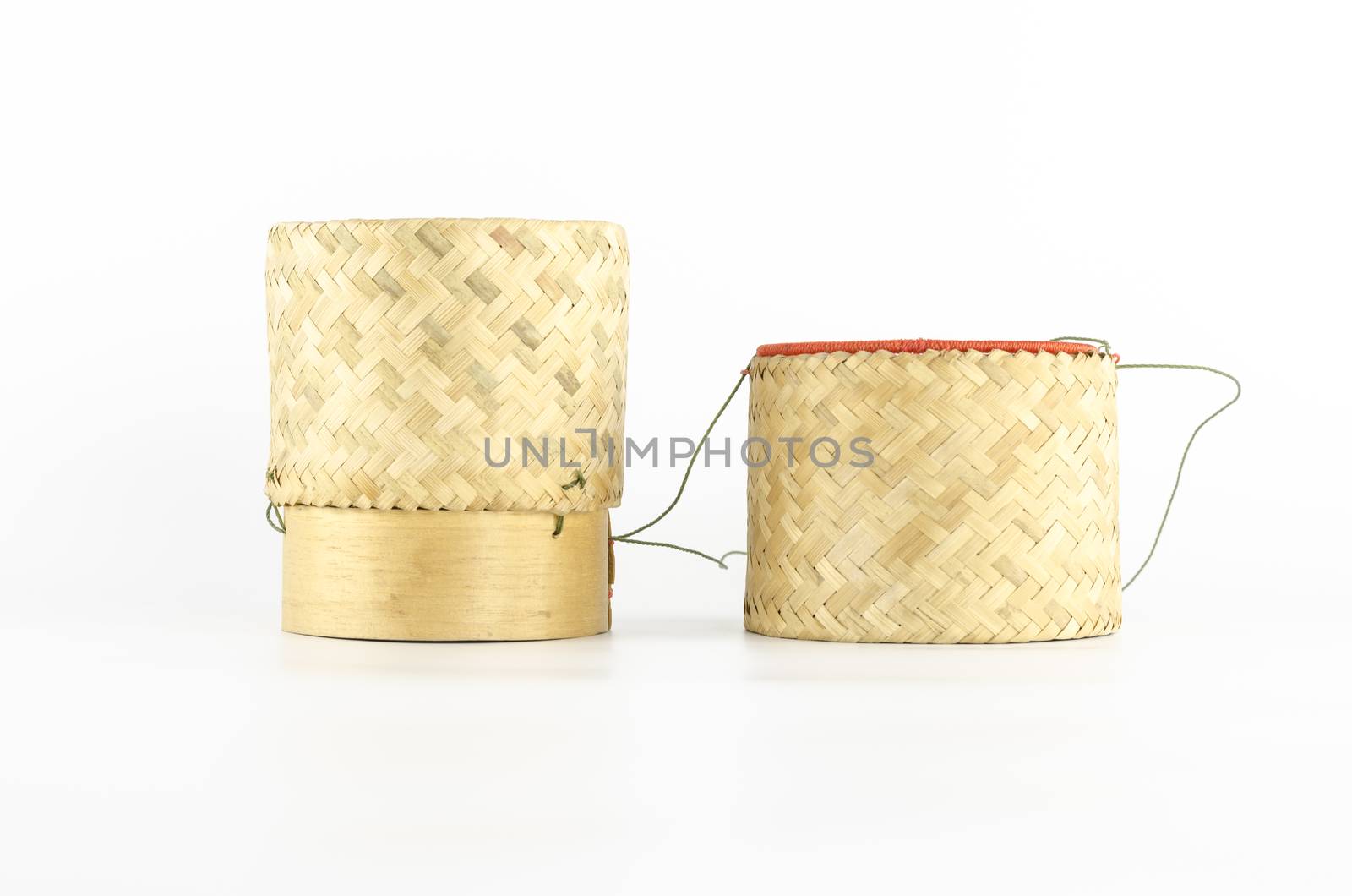 bamboo wooden rice box call Kratib Rice in Thailand