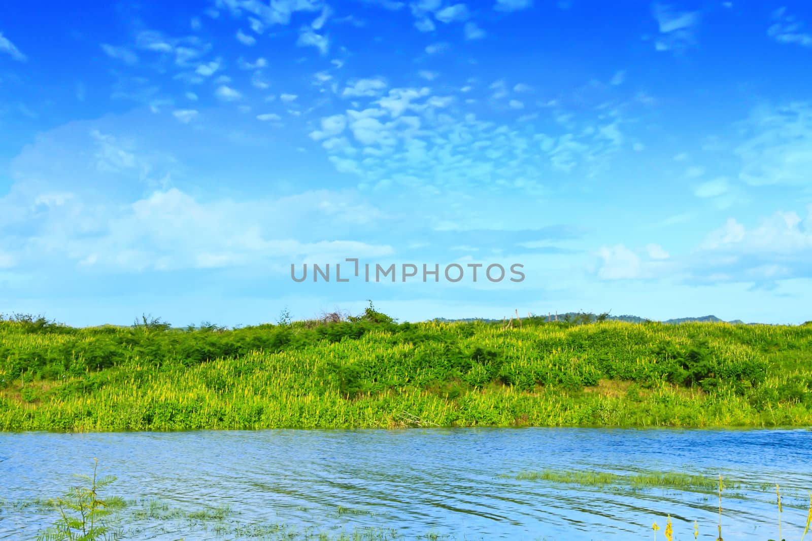 Views over the reservoir Kaengkrachan dam, Phetchaburi Thailand
