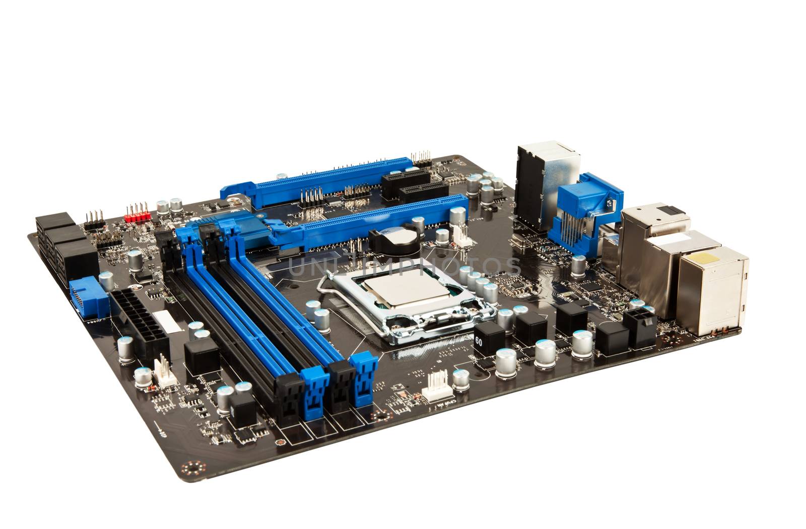 Laptop black and blue mother board  by RawGroup