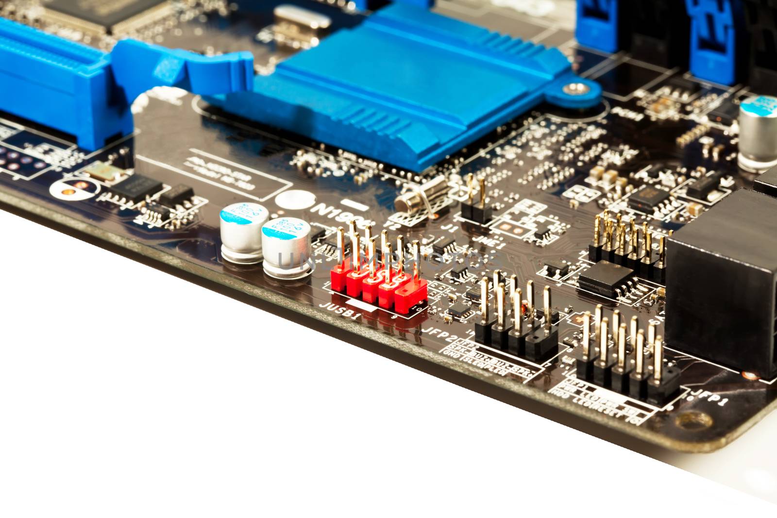 Part of laptop motherboard closeup by RawGroup