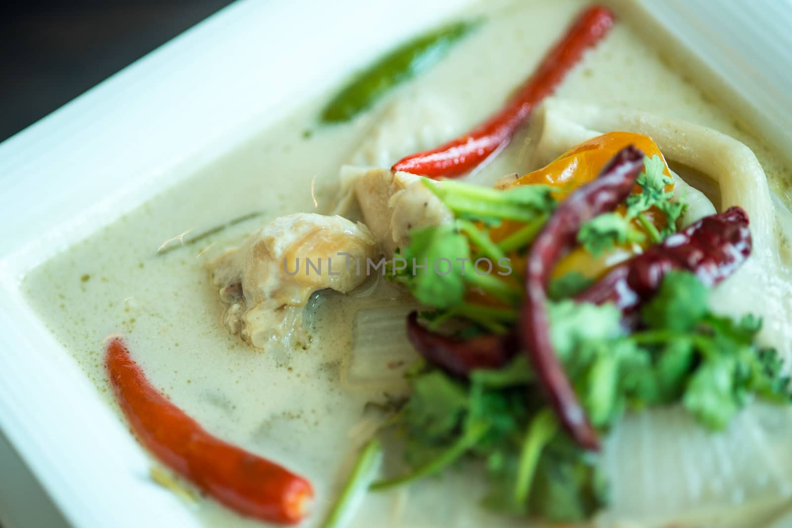 thai cuisine- tom kha kai -chicken in coconut milk soup by Yuri2012