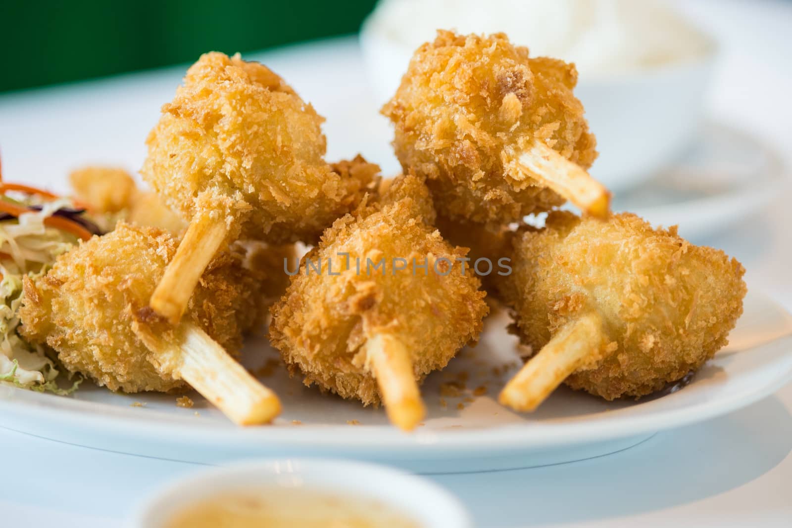 Sugar cane skewered fried minced shrimps or Chao tom by Yuri2012