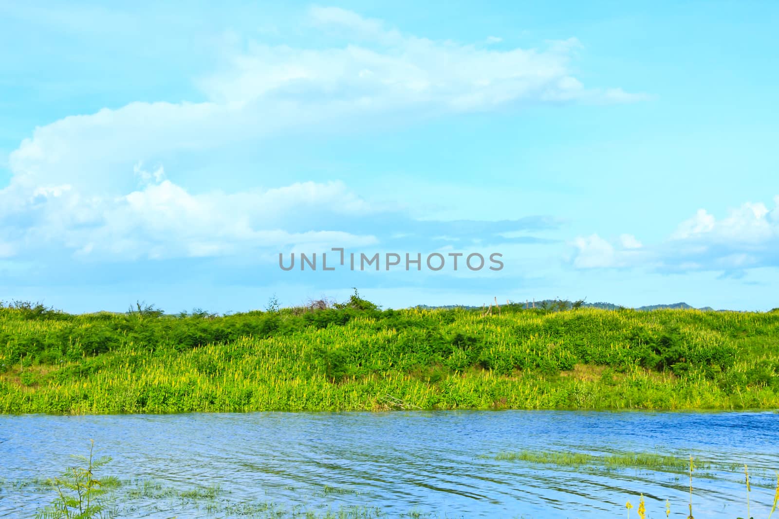 Views over the reservoir Kaengkrachan dam, Phetchaburi Thailand