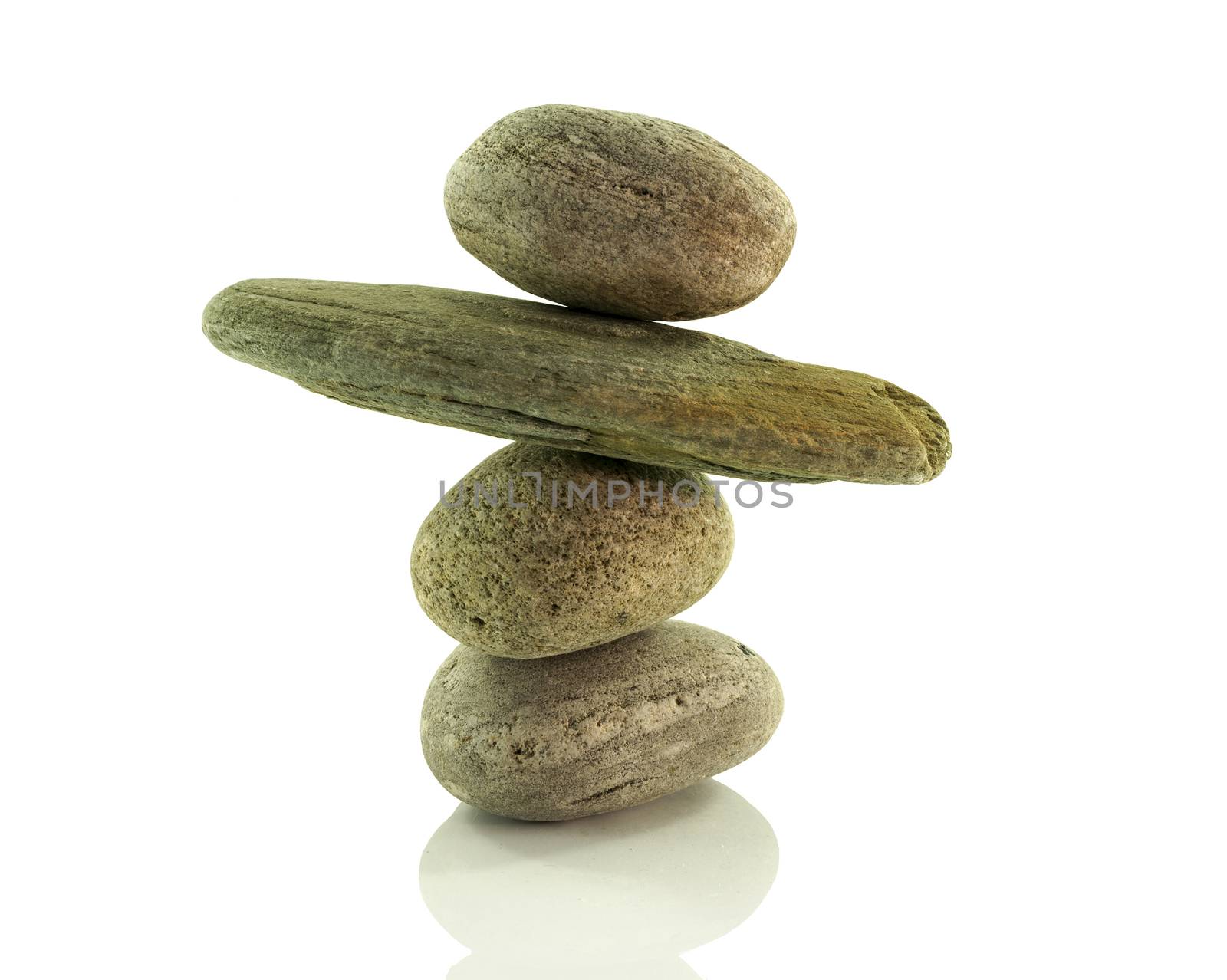 stack stones in perfect balance isolated on white