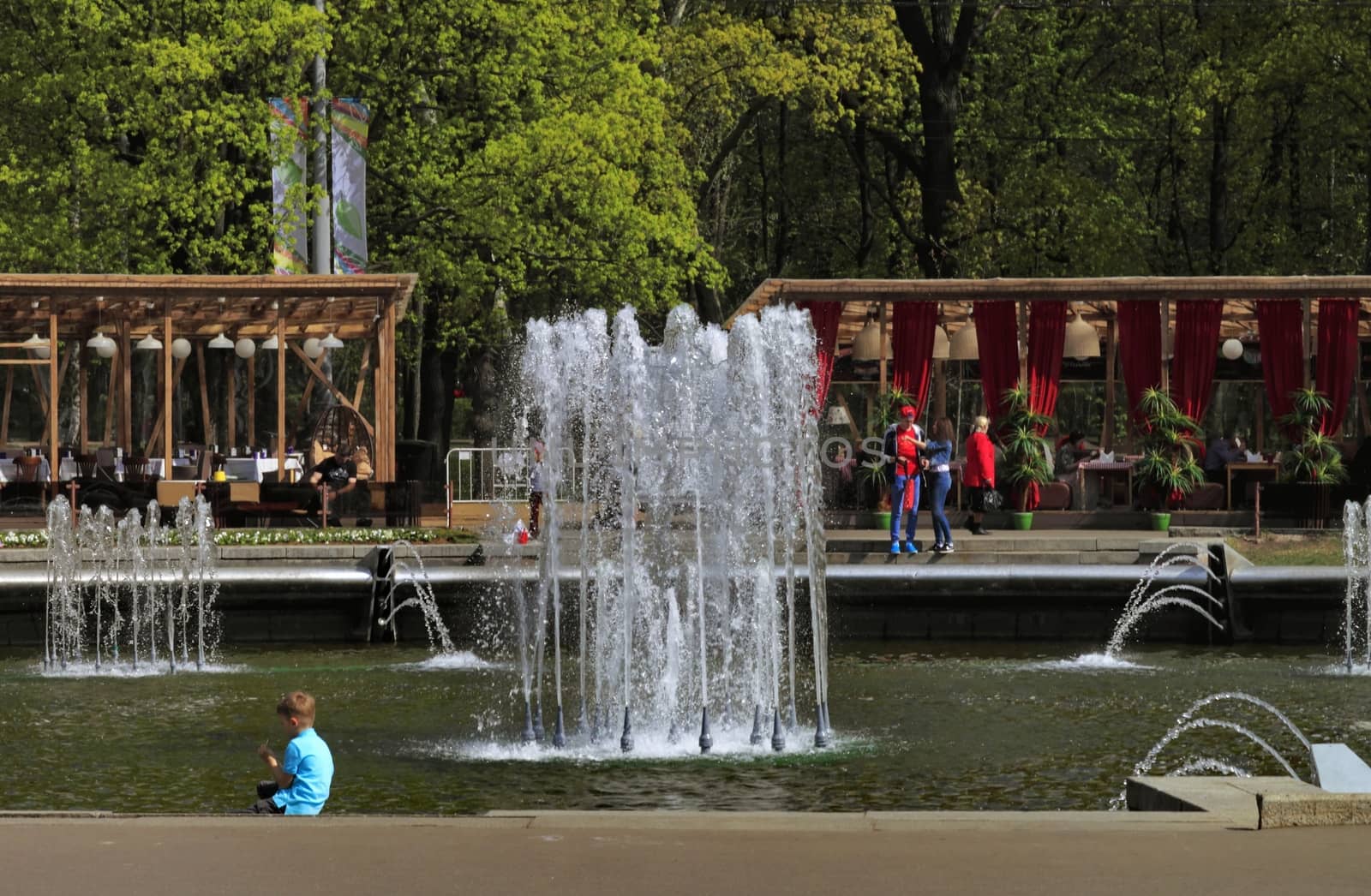 fountains in the city Park by victorych