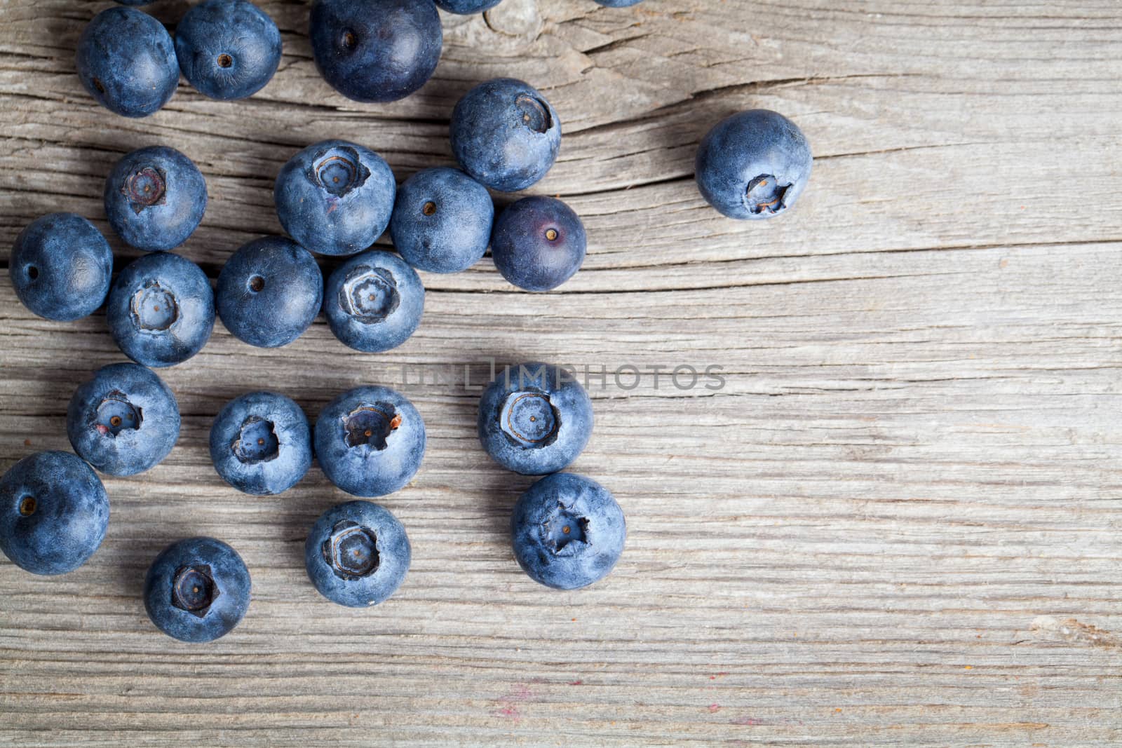Fresh Blueberries on wooden Background