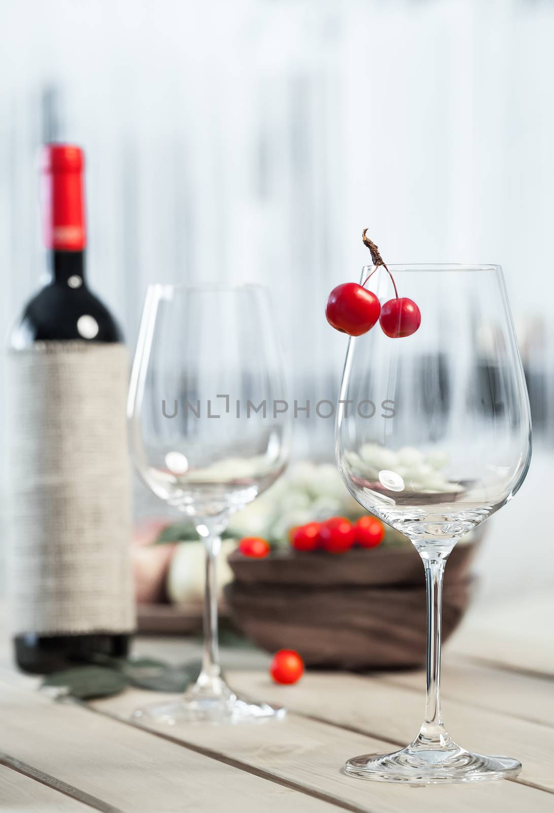 two glasses of wine on the table by motorolka