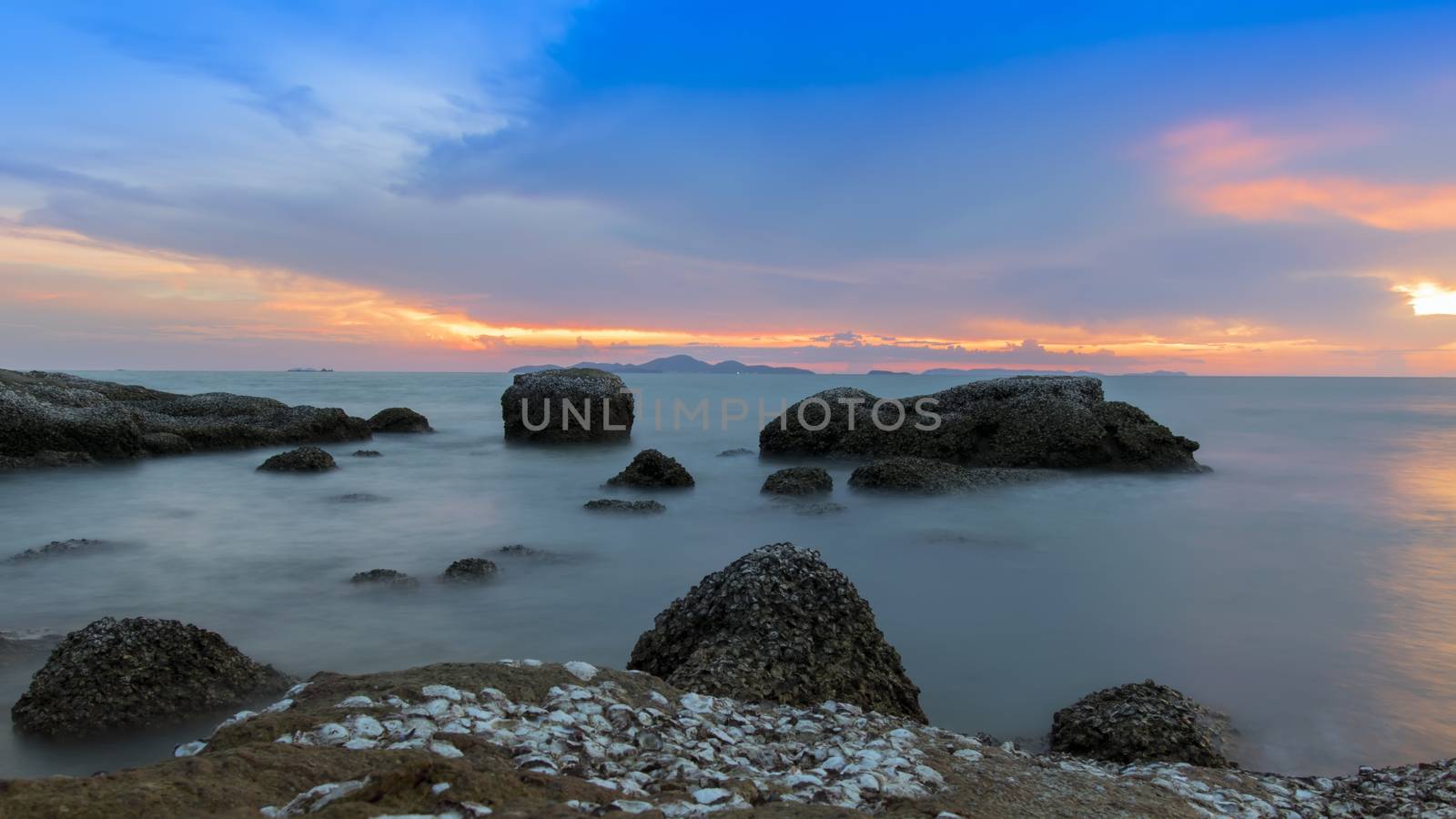 Wongamat Beach Sundown. North of Pattaya City, Thailand. 16x9