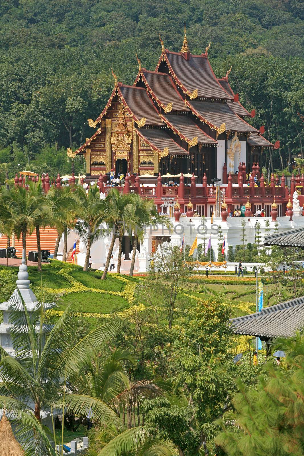 Royal Pavilion (Ho Kum Luang) at Royal Flora Expo, Chiang Mai, T by think4photop