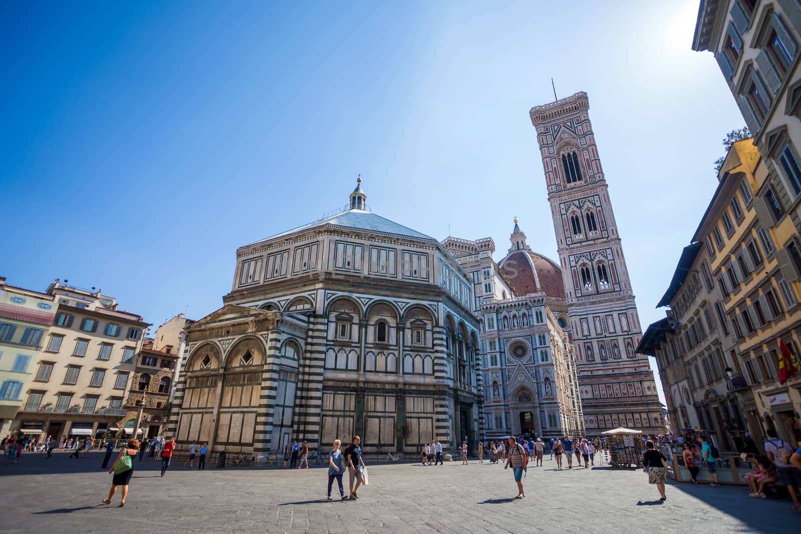FLORENCE, ITALY - AUGUST 2: Cathedral Santa Maria del Fiore and it's tower bell on August 10, 2013 in Florence, Italy
