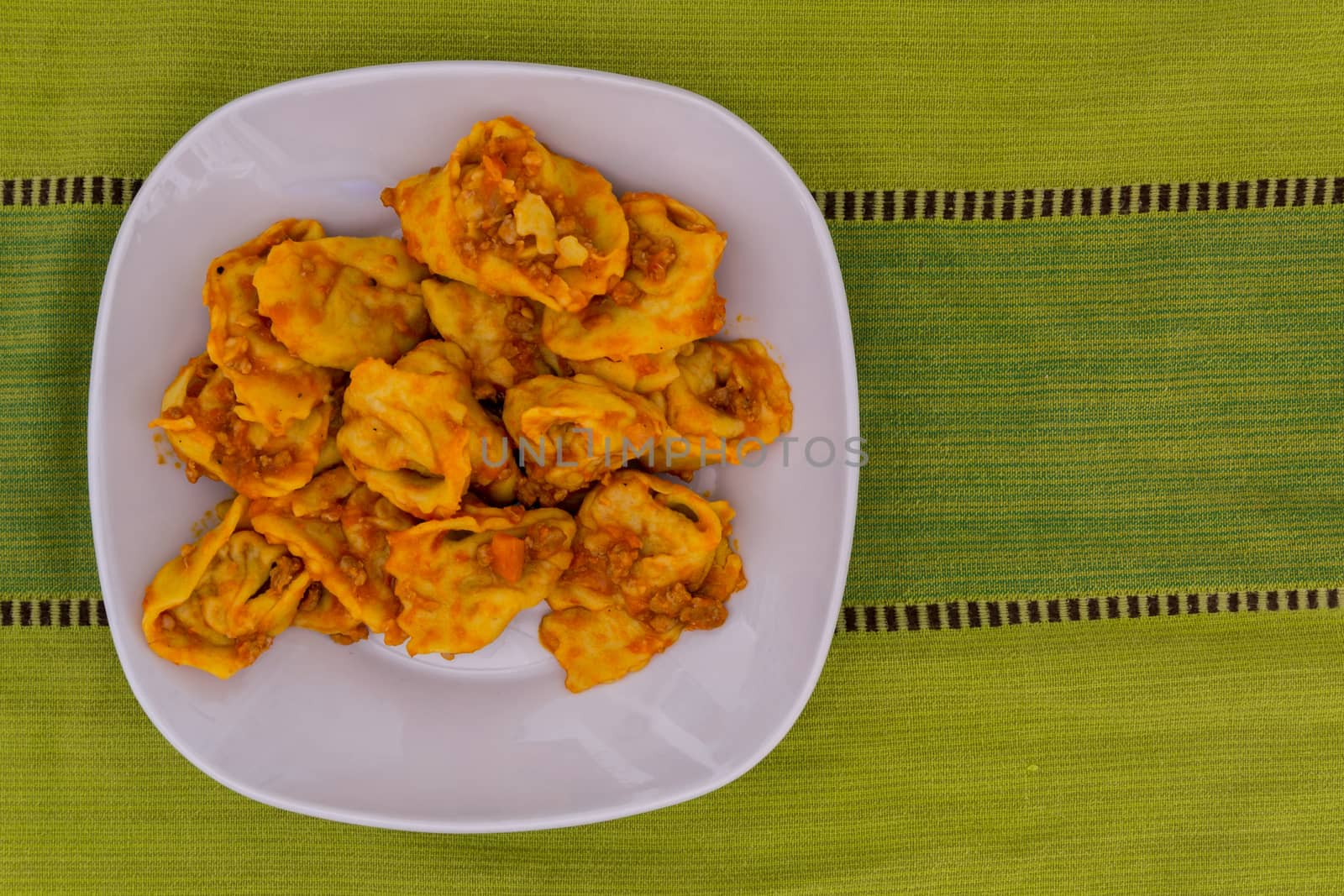 Cappellacci with ragù: Famous dish in Ferrara, pasta stuffed with pumpkin by enrico.lapponi