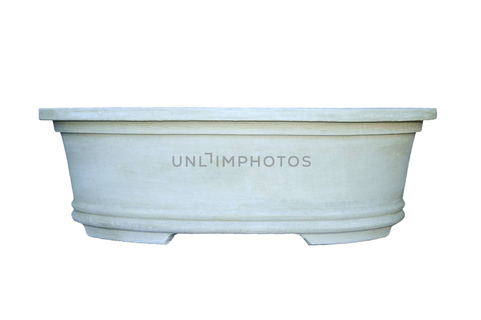 Empty flower pot isolated on white background