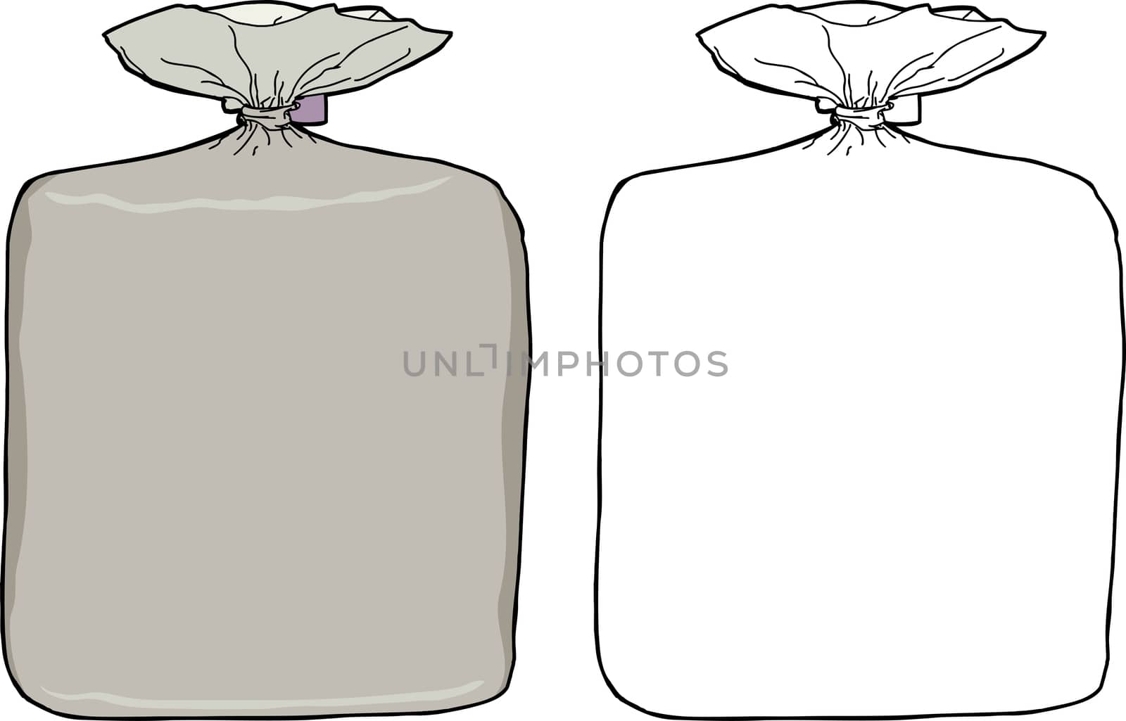 Generic isolated bags in color and white