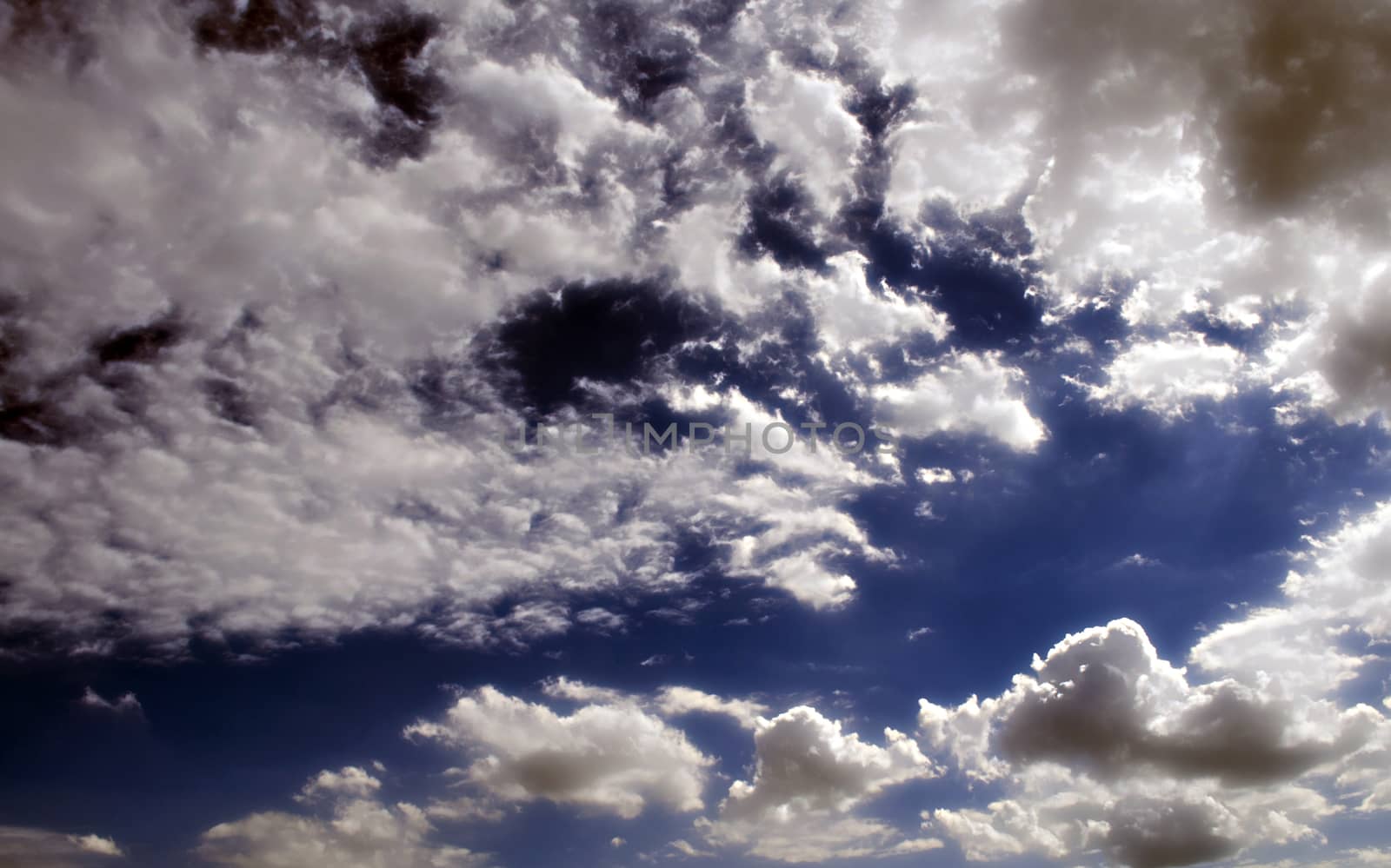 Fluffy Cloudy Deep Blue Sky Scape 141 by kobfujar
