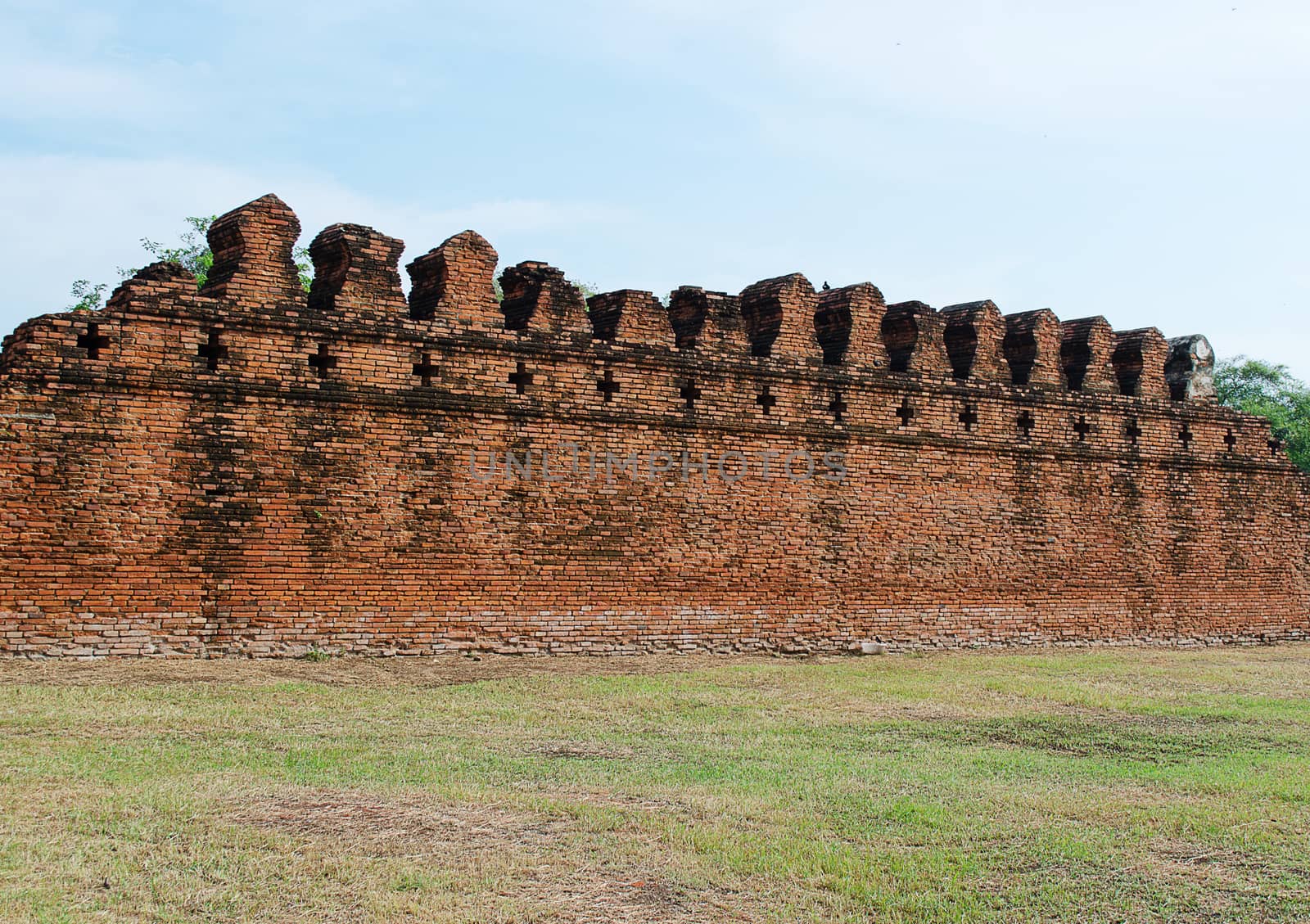 The Ancient Fortress Wall  of Ayuttaya Territory