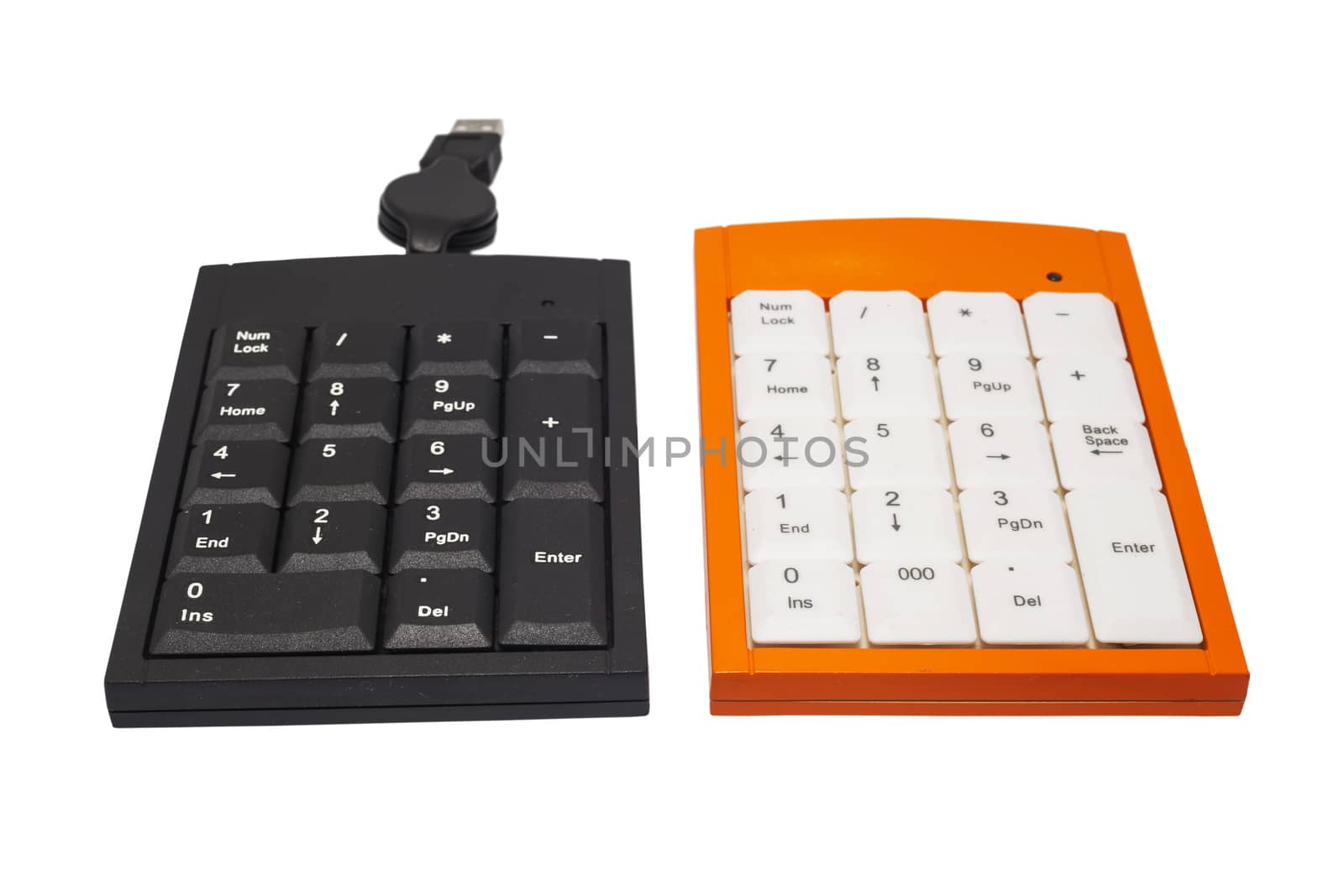 black and orange color keypad