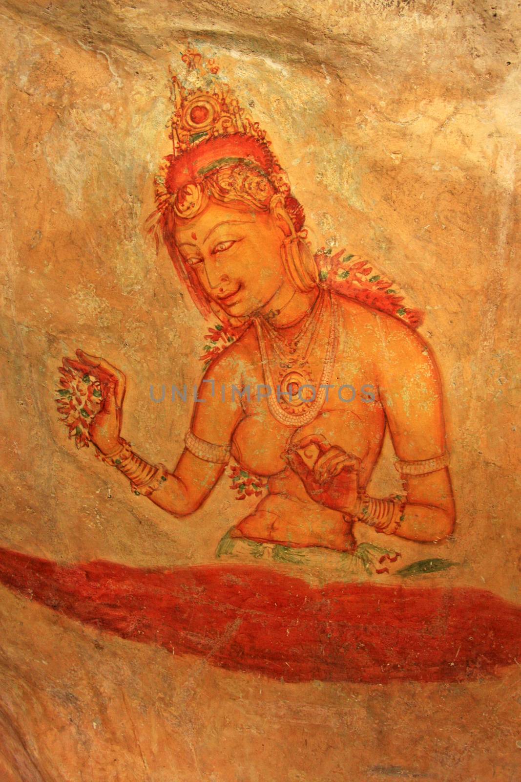 Wall painting, Sigiriya, Sri Lanka by donya_nedomam