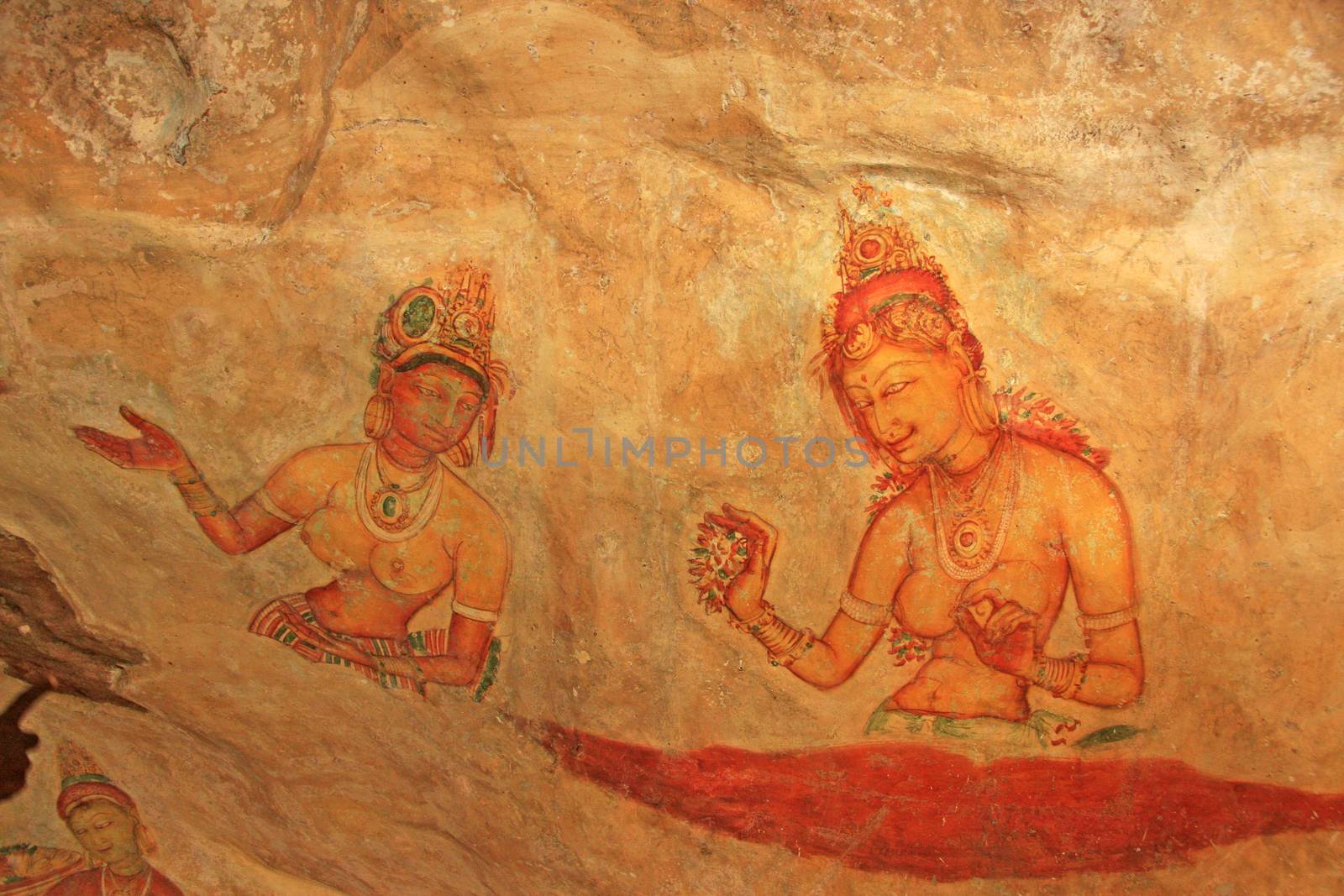 Wall painting, Sigiriya, Sri Lanka by donya_nedomam