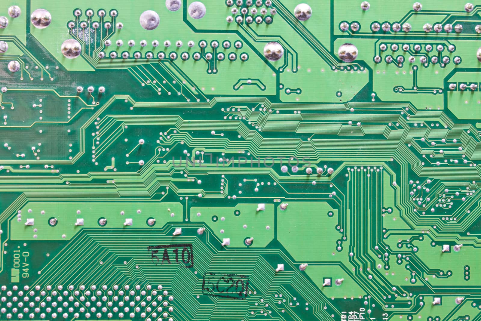 Abstract background with old computer circuit board by forest71