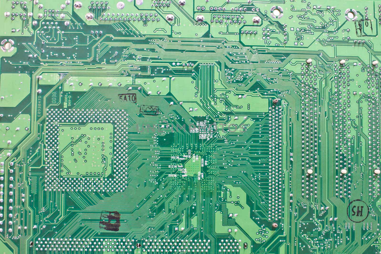 Abstract background with old computer circuit board by forest71