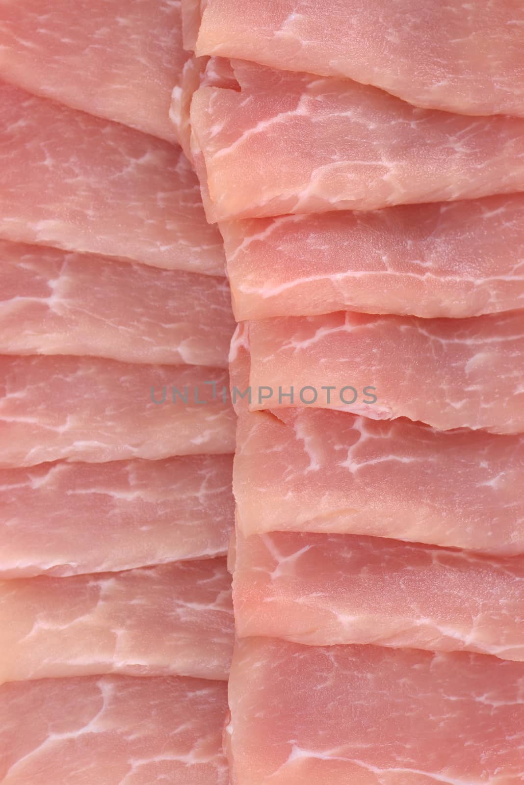 Raw pork slices by antpkr