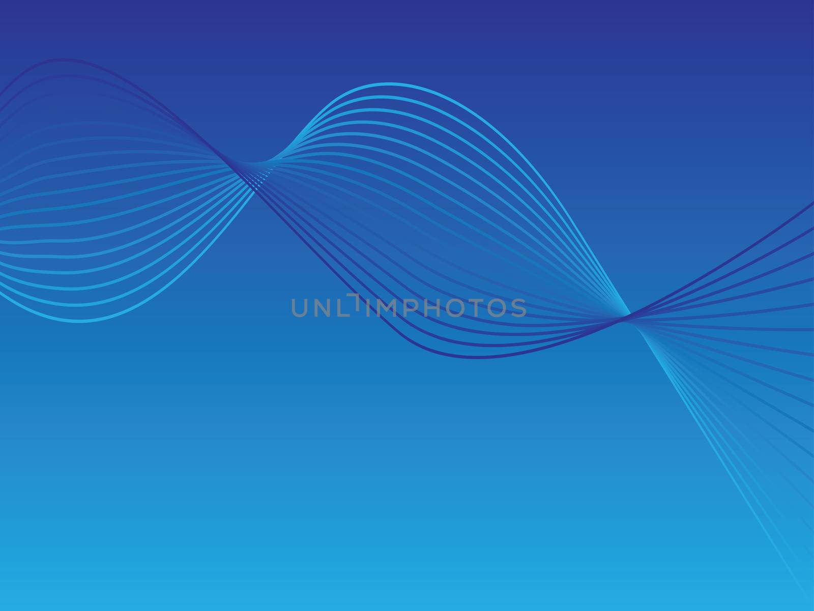 Abstract wave vector background on blue background backdrop