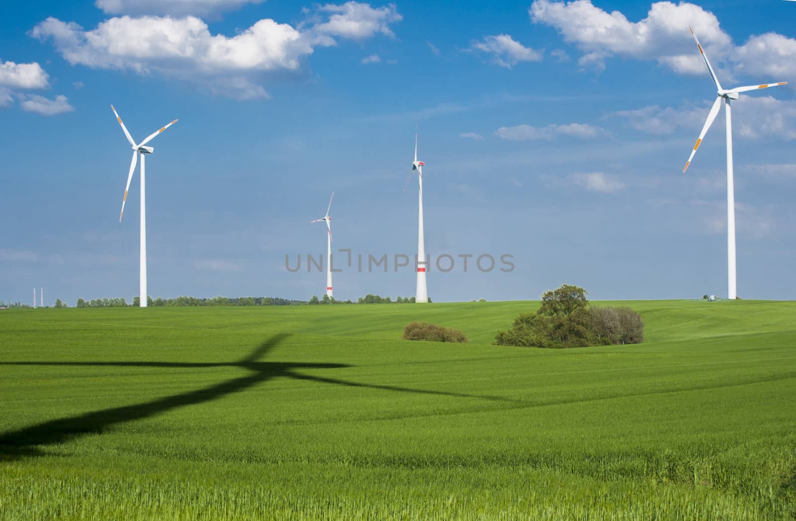 Windmill on summer landscape
