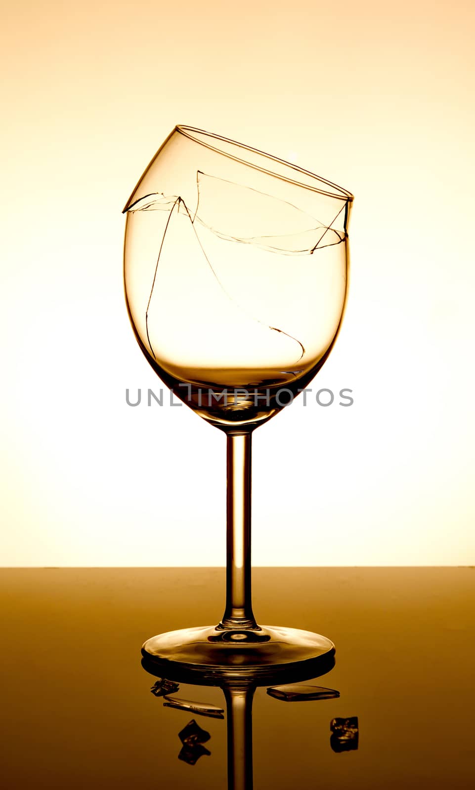 Broken vine glass