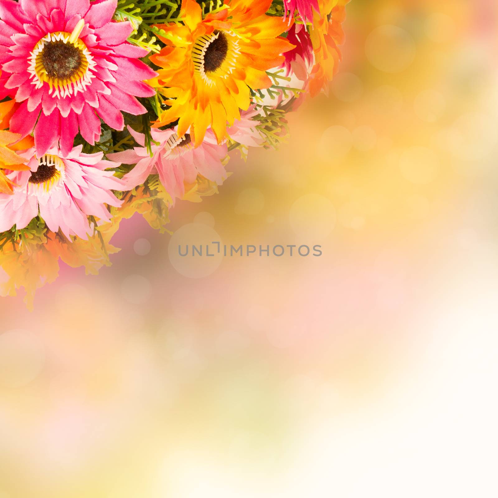 Flower background.  Fake flowers  by yod67