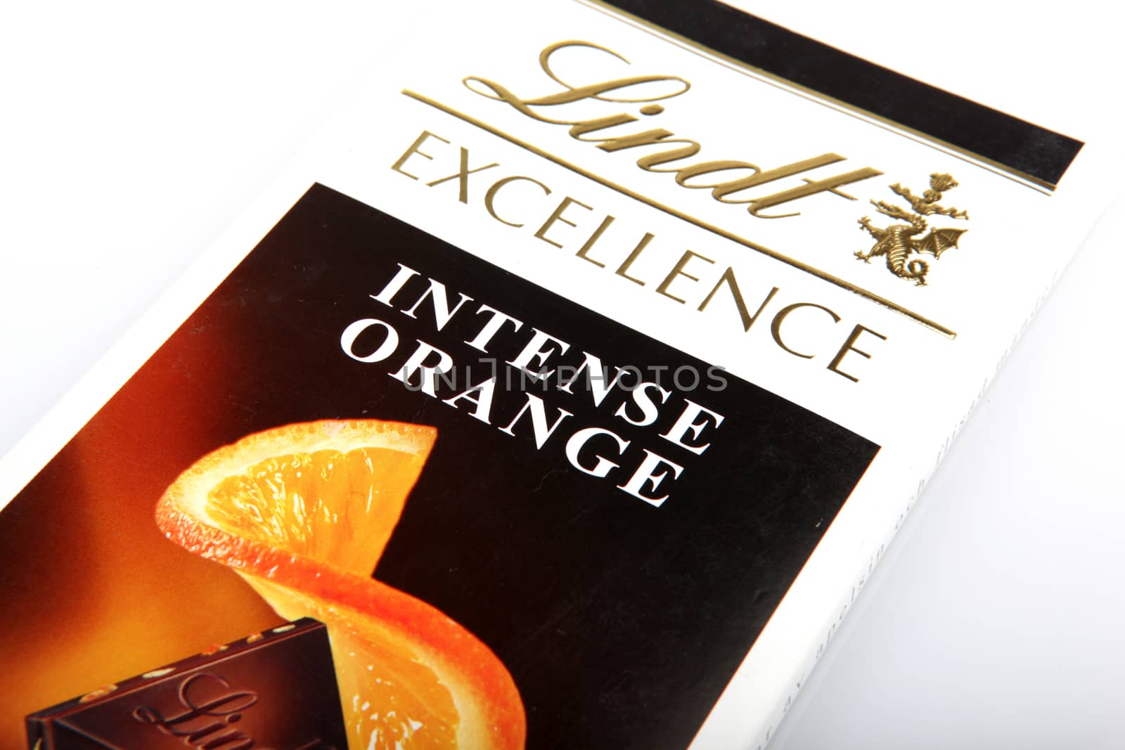 AYTOS, BULGARIA - MAY 10, 2014: Lindt Swiss milk chocolate. Lindt is recognized as a leader in the market for premium quality chocolate.