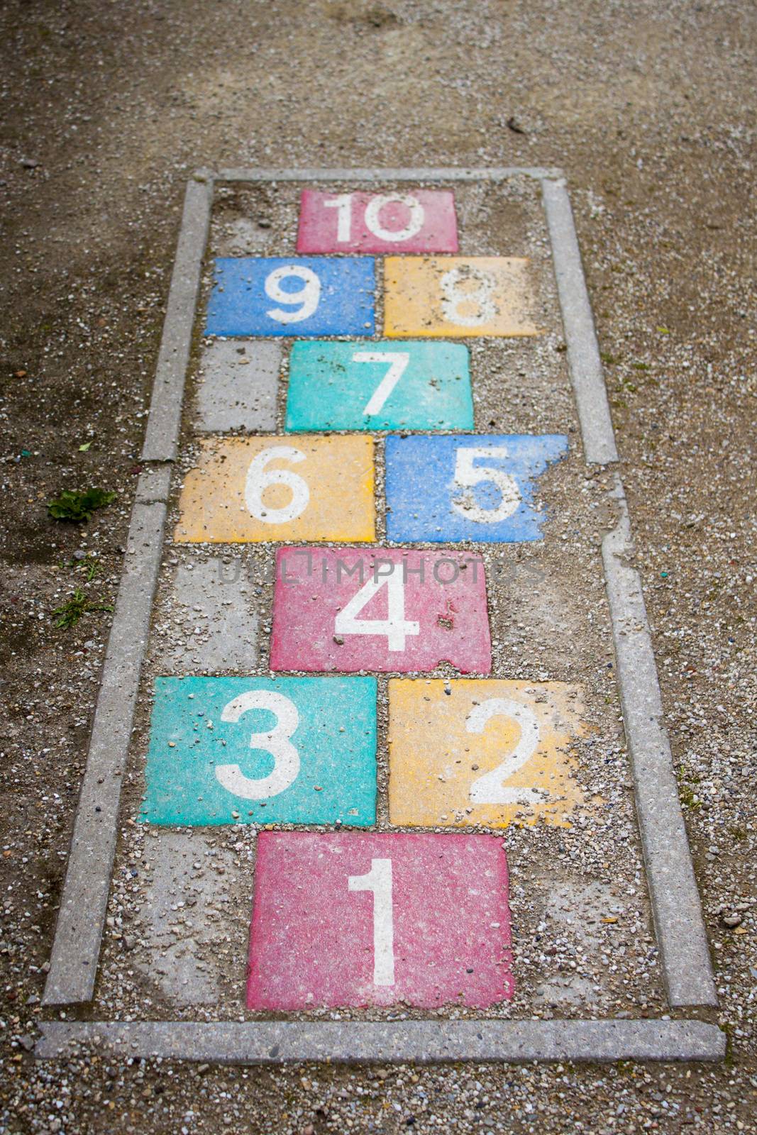 colourful grunge vintage hopscotch by mawrhis