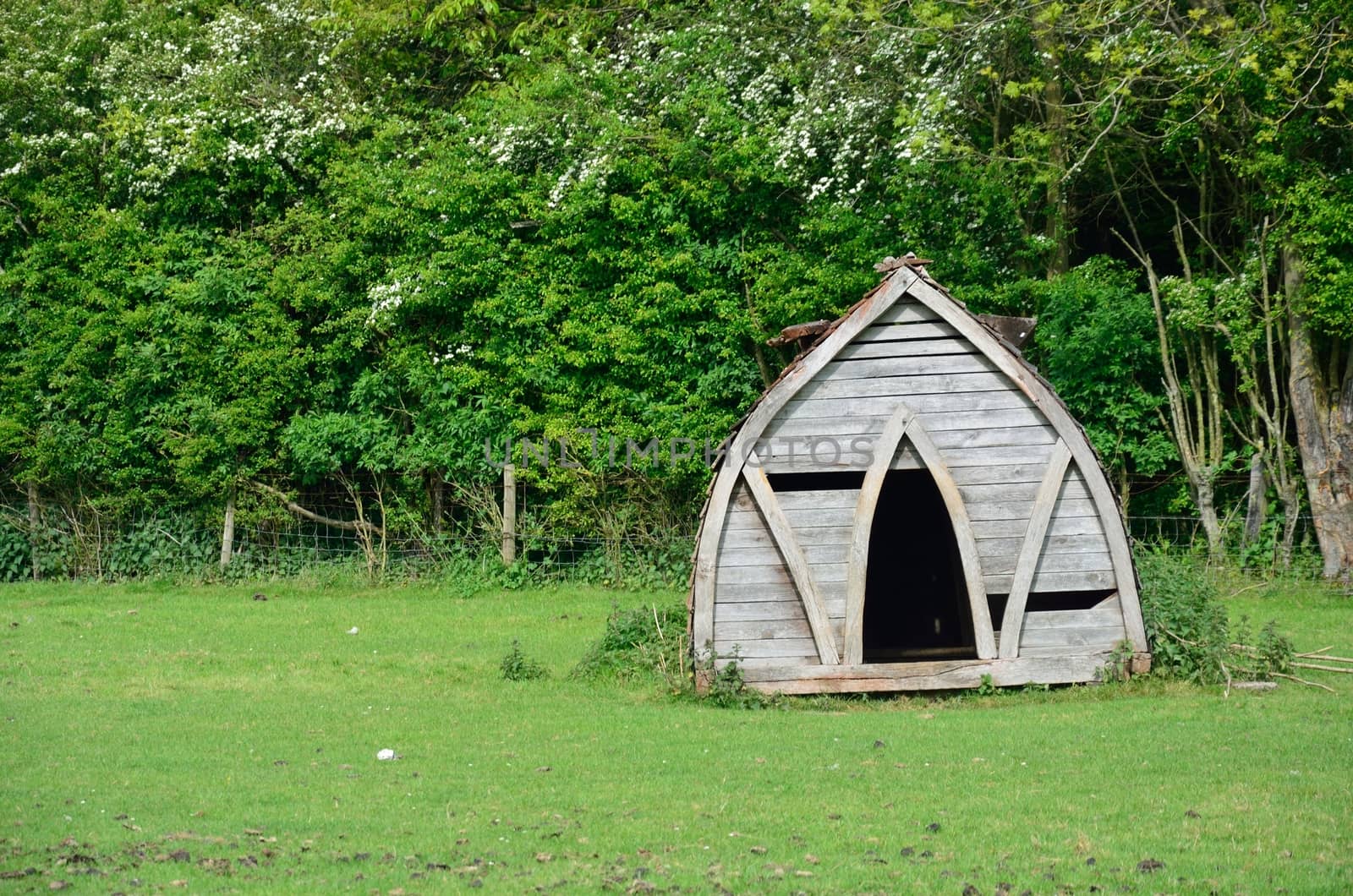 Ancient wooden pig hut