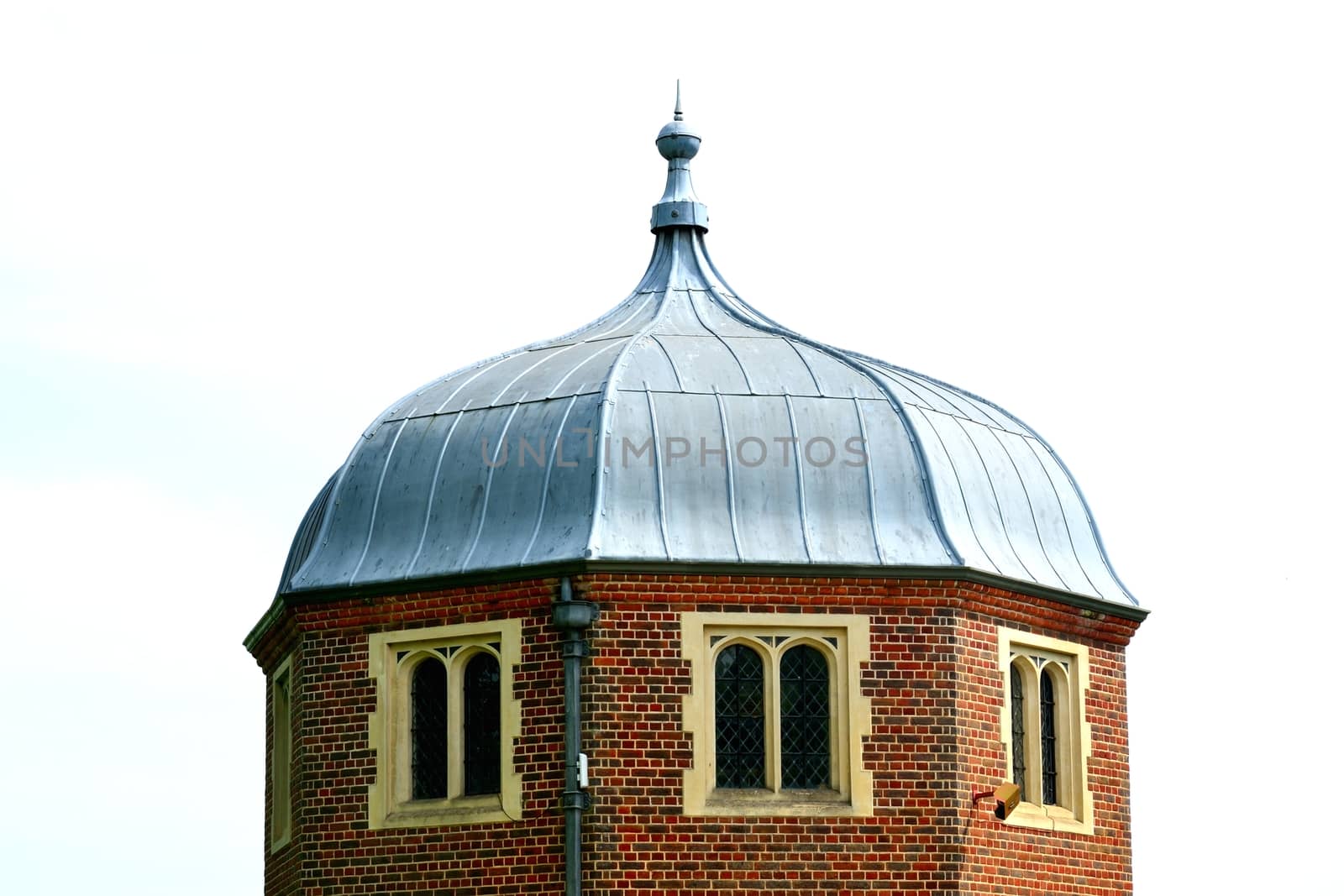 Tudor tower with brick  lead roof