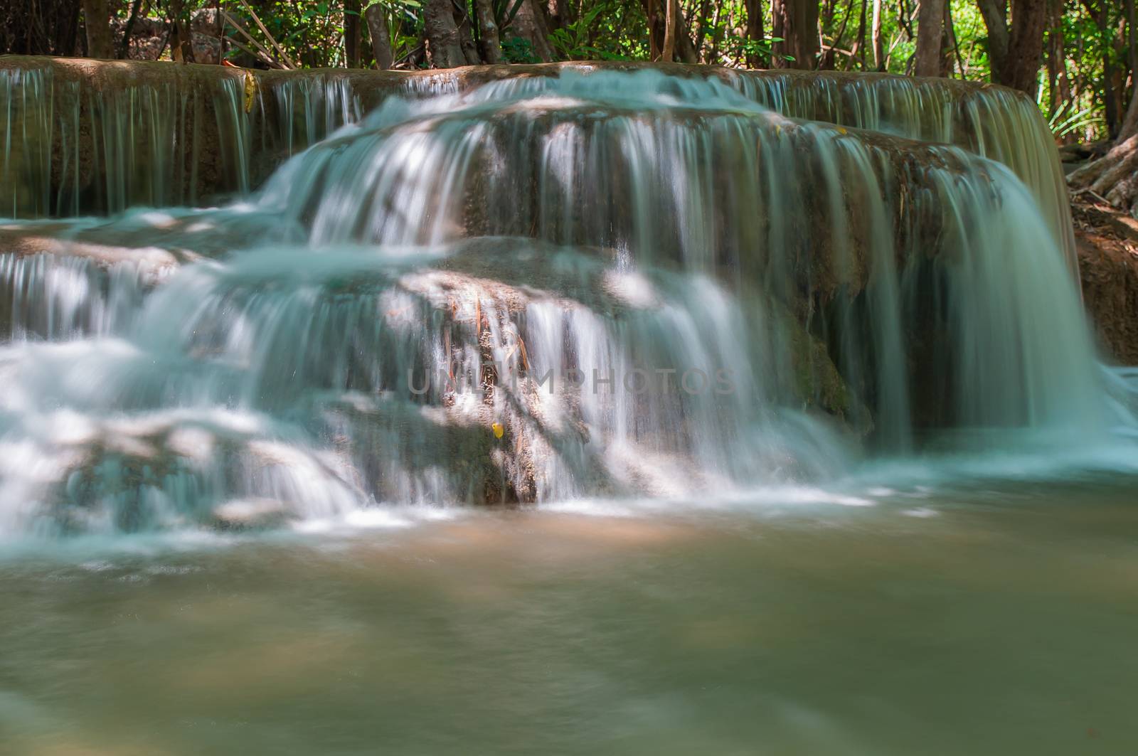 Waterfall  Huay Mae Kamin Kanchanaburi of Thailand