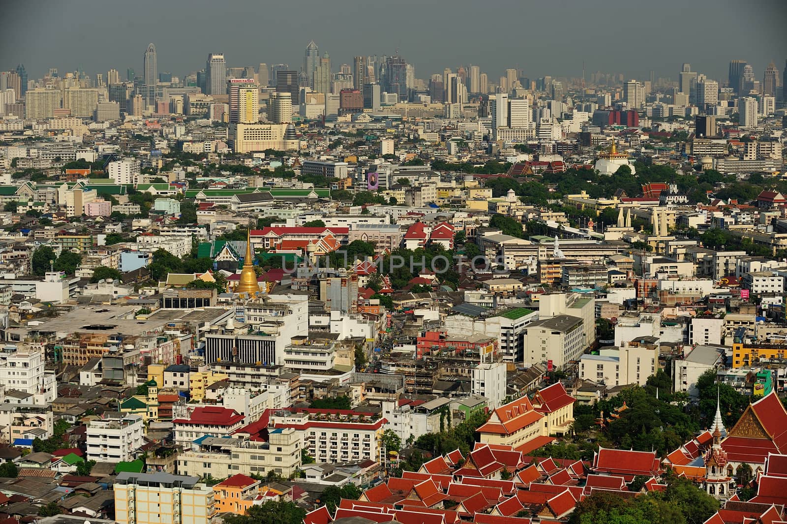 Bangkok city along chao praya river,Thailand by think4photop