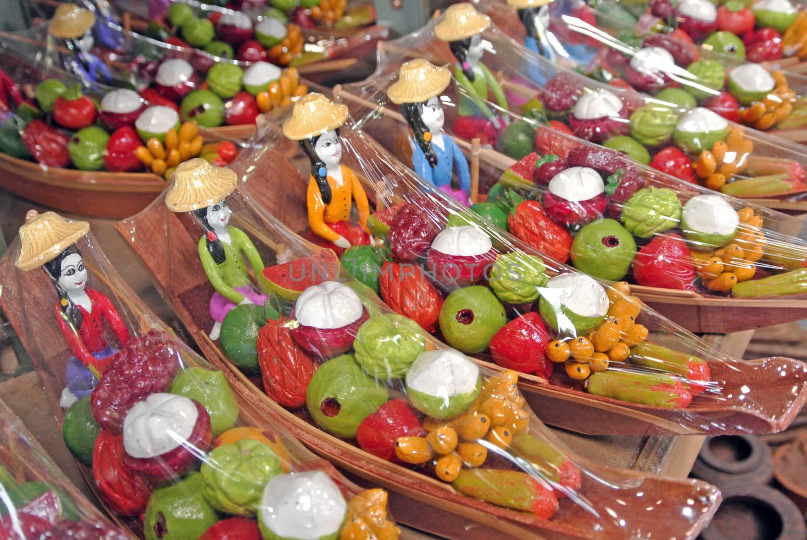 souvenir in floating market, Thailand. by think4photop