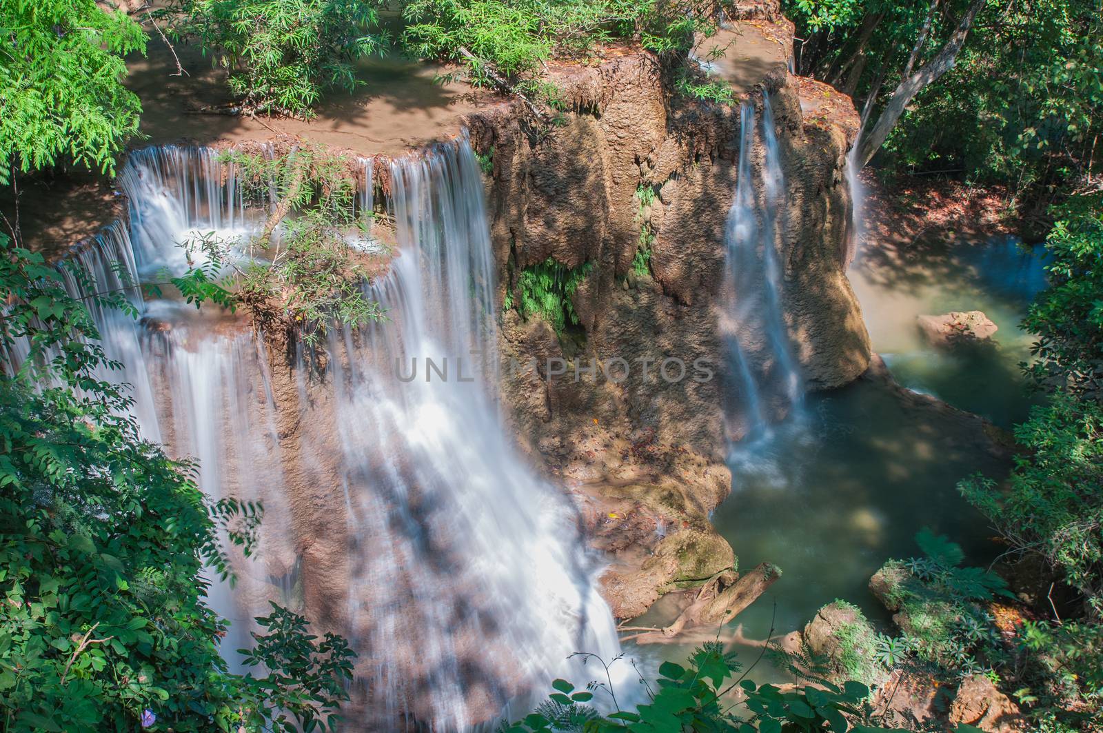 Waterfall  Huay Mae Kamin Kanchanaburi of Thailand