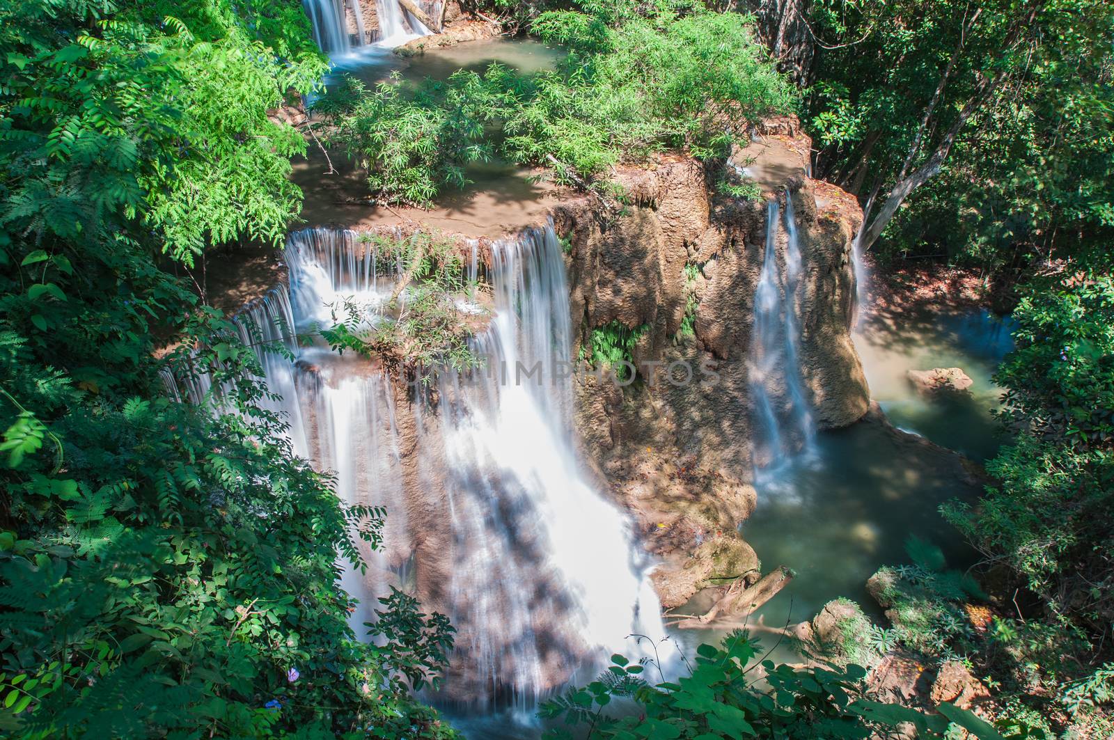 Waterfall  Huay Mae Kamin Kanchanaburi of Thailand