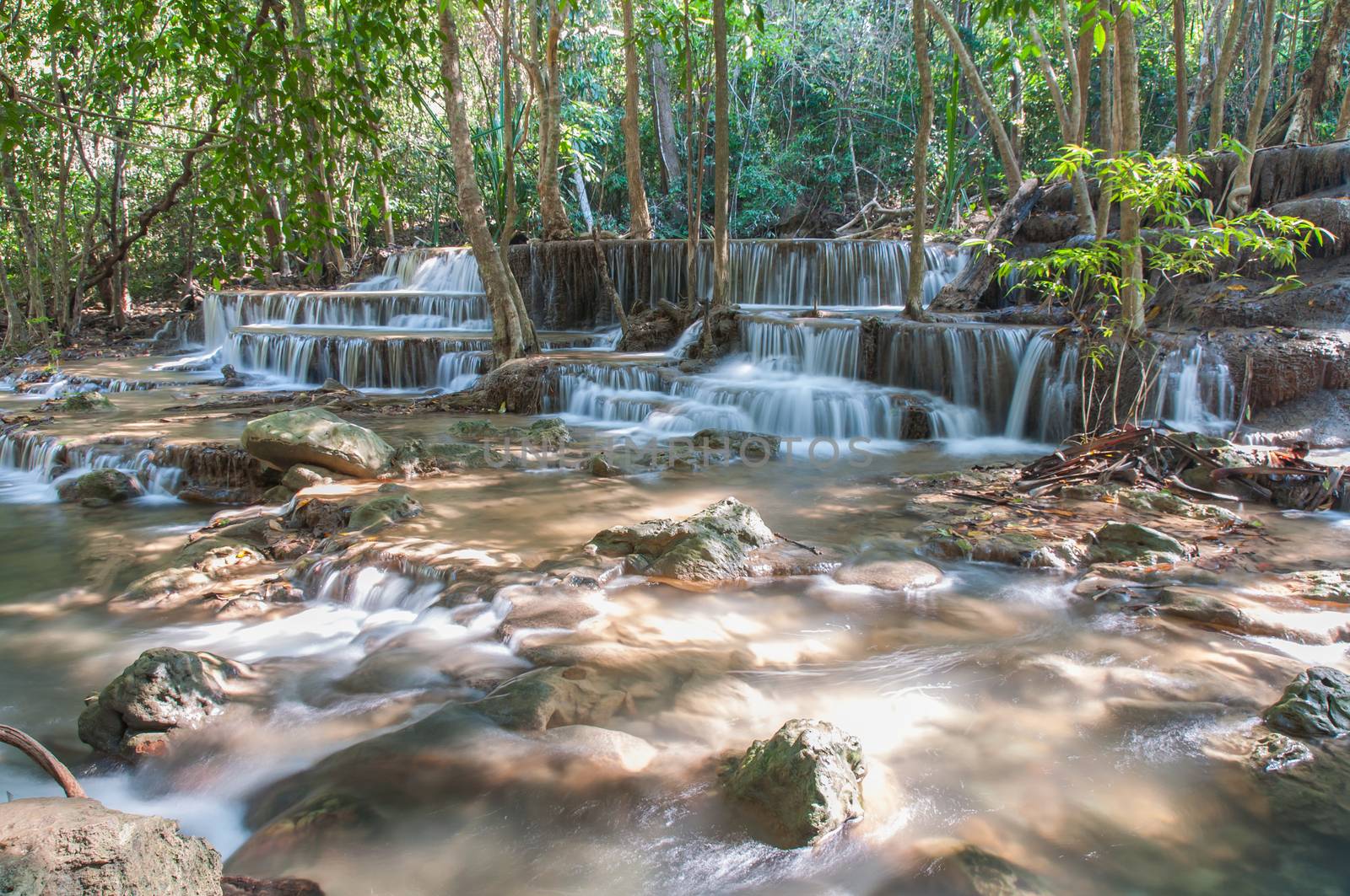 Waterfall  Huay Mae Kamin Kanchanaburi of Thailand