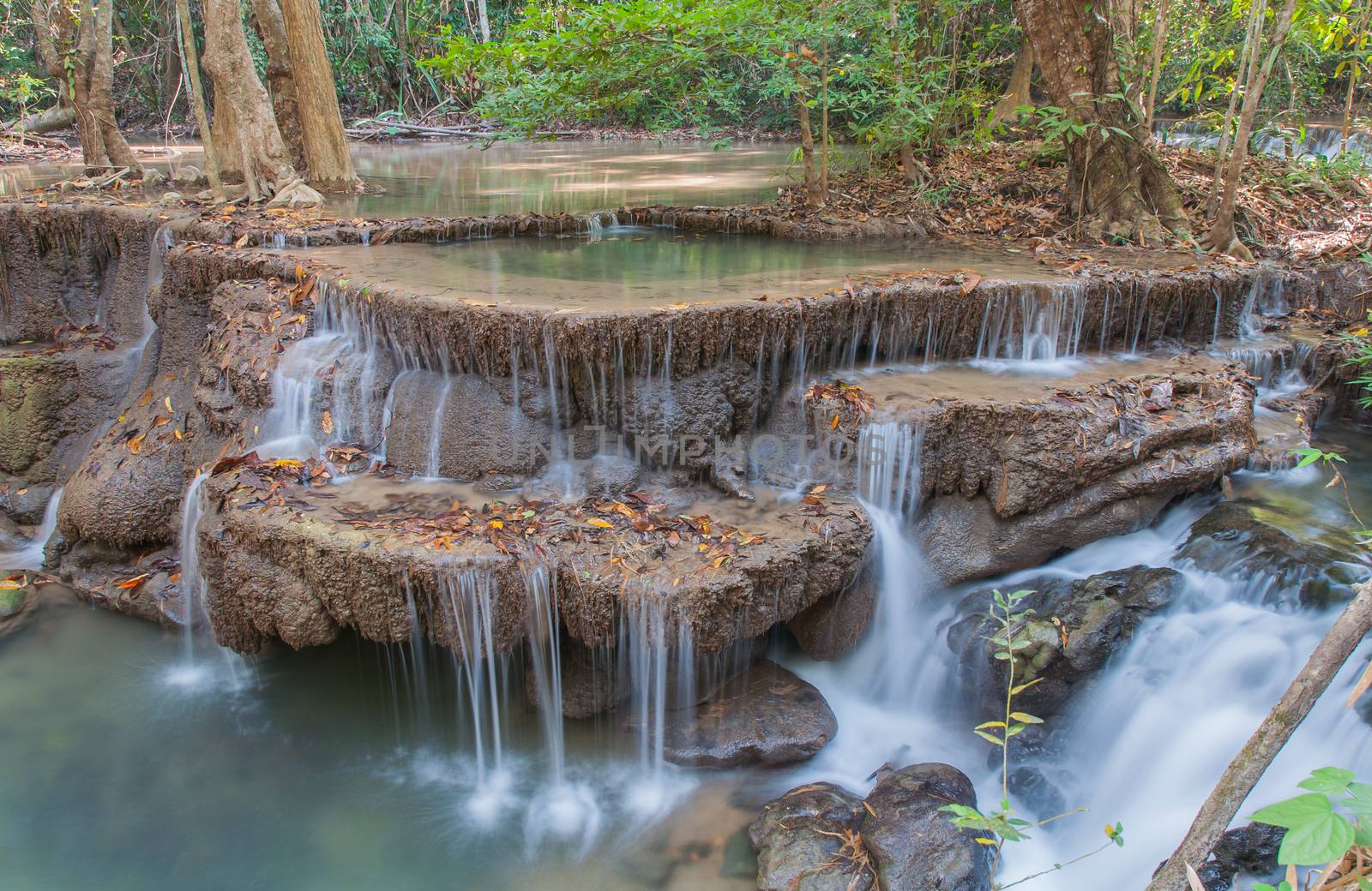 Waterfall  Huay Mae Kamin Kanchanaburi of Thailand