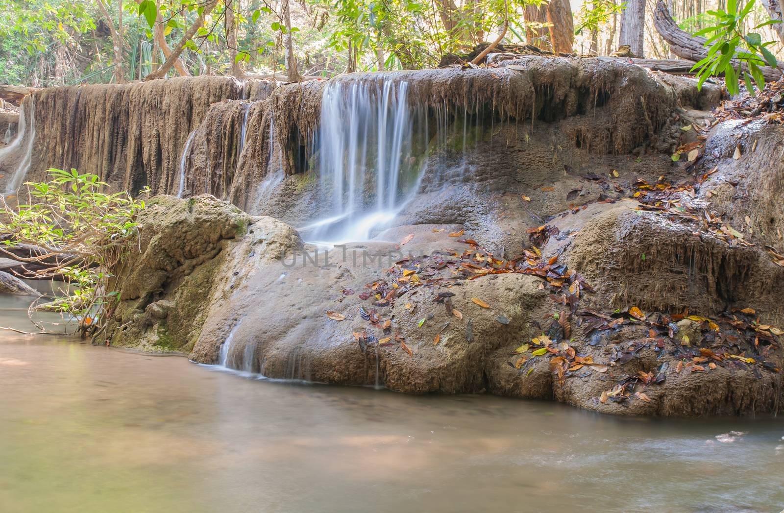 Waterfall  Huay Mae Kamin Kanchanaburi of Thailand