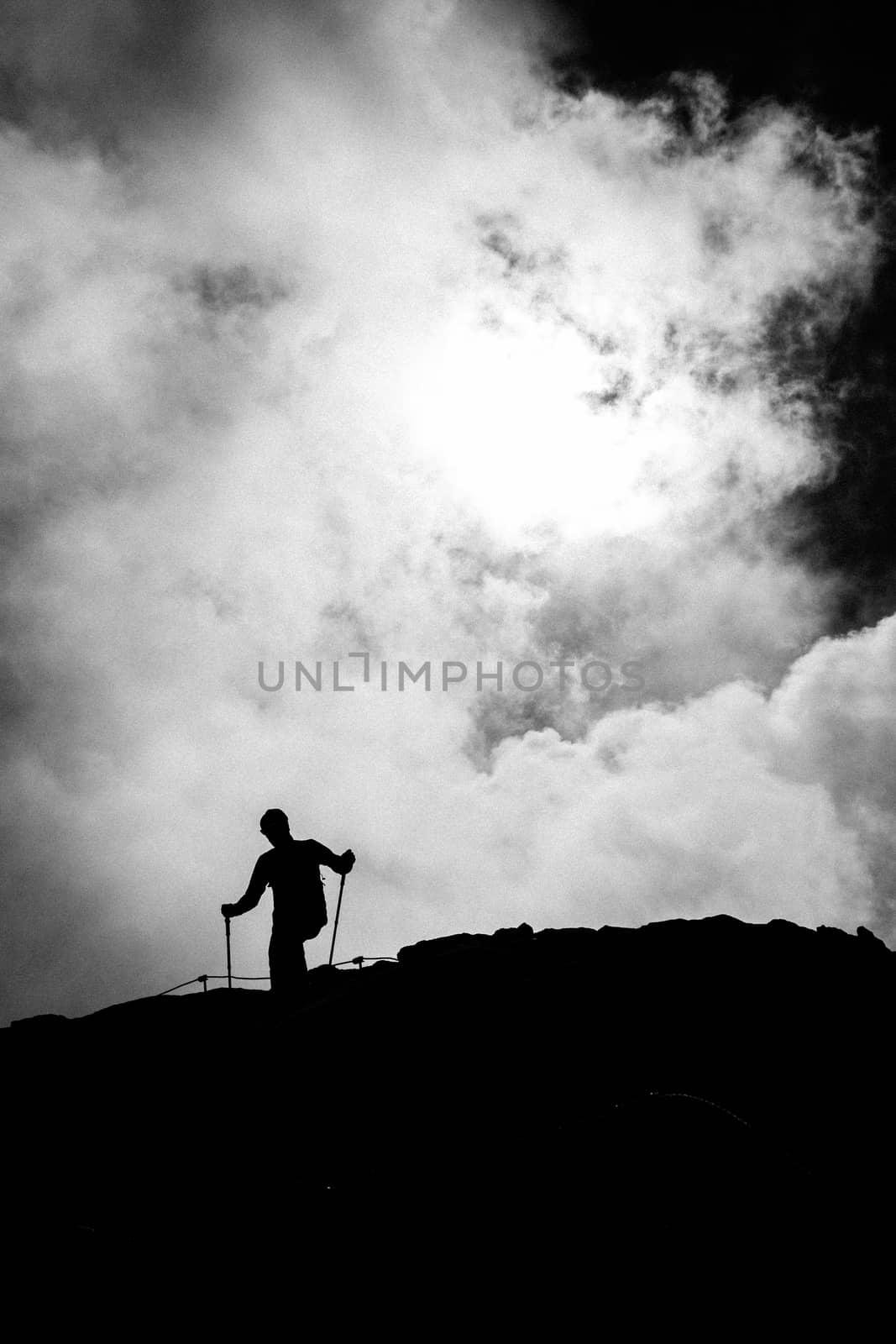 Trekking in high Alps mountains Austria